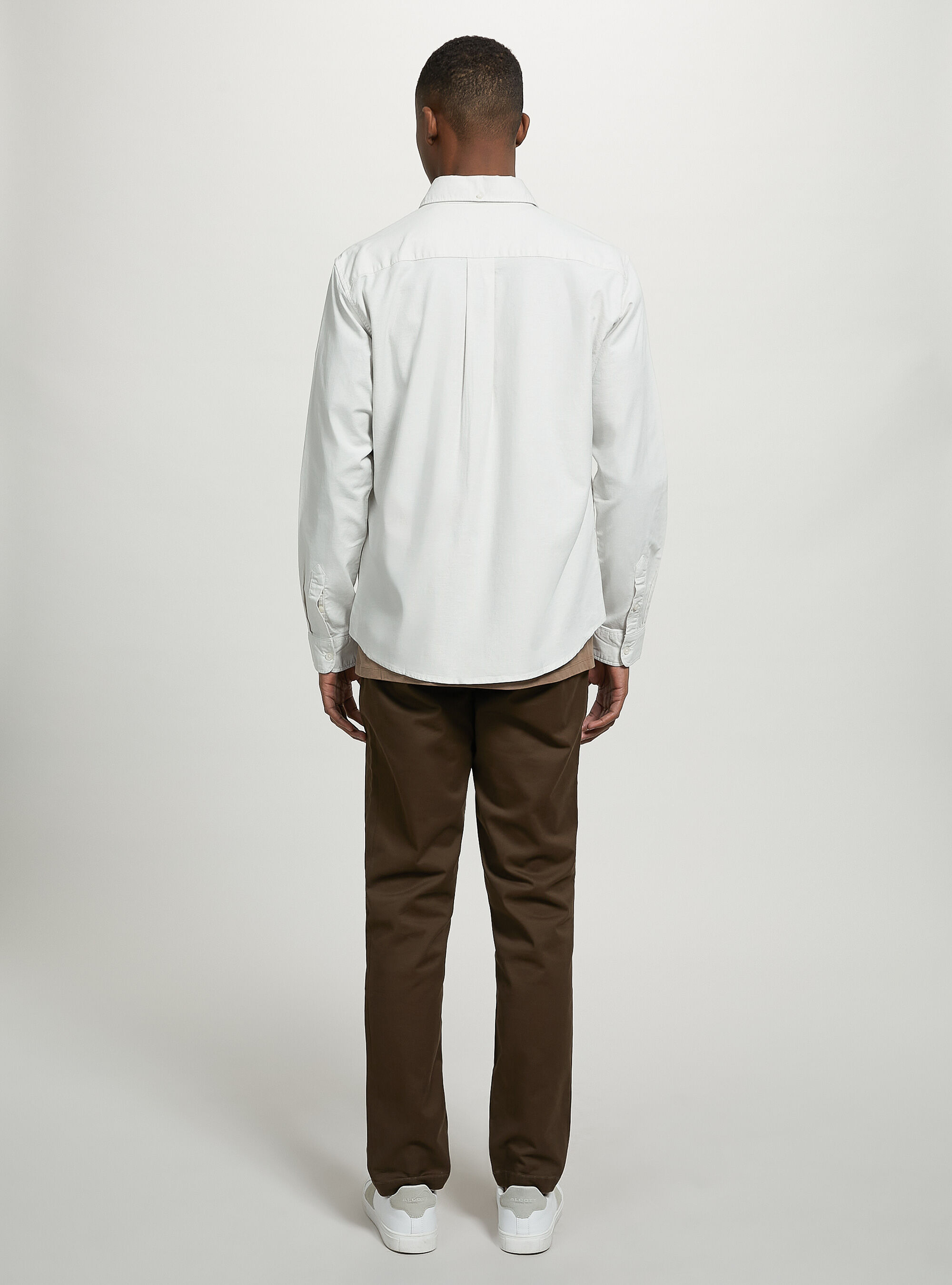 Plain-coloured cotton shirt, WH1 OFF WHITE