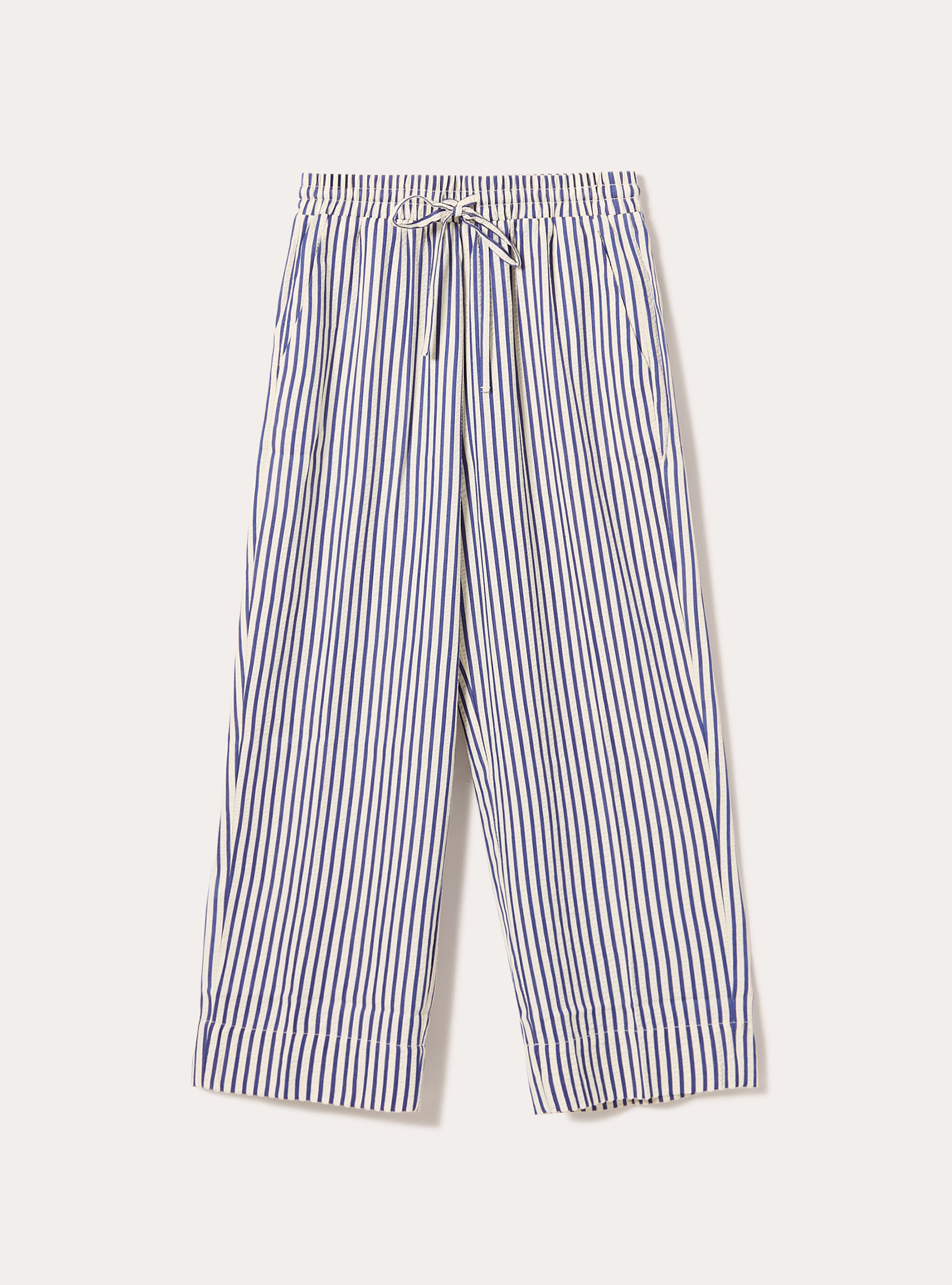 Pantaloni a righe con texture stropicciata, NA2 NAVY MEDIUM