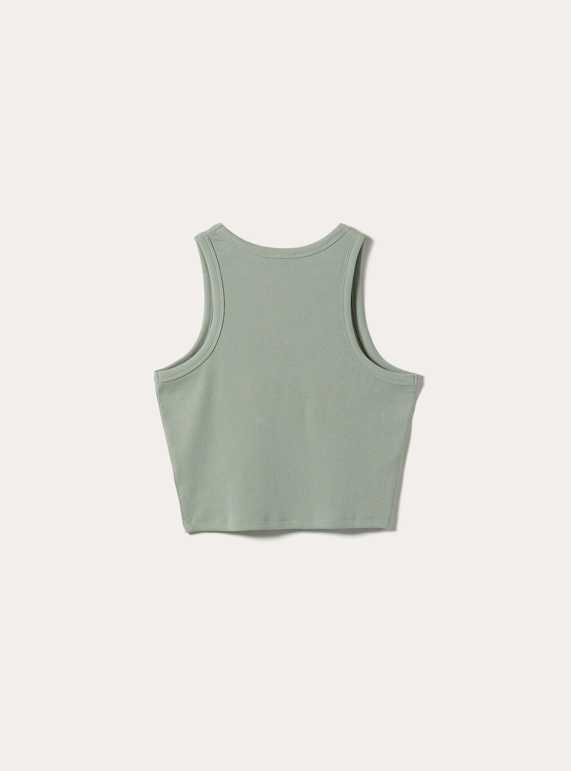 Printed ribbed tank top, GN2 GREEN MEDIUM