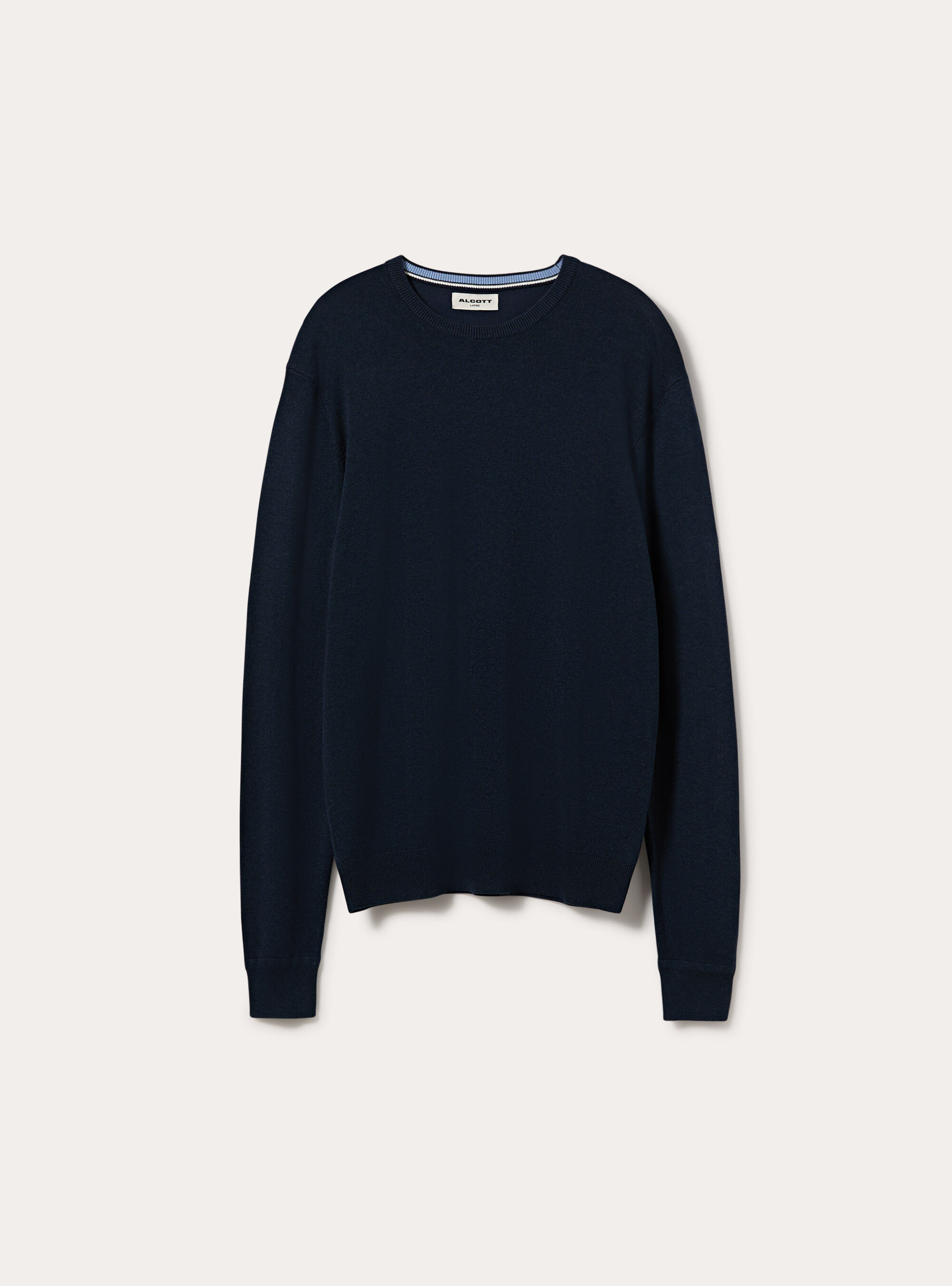 Pullover girocollo in viscosa, MNA2 NAVY MEL MED