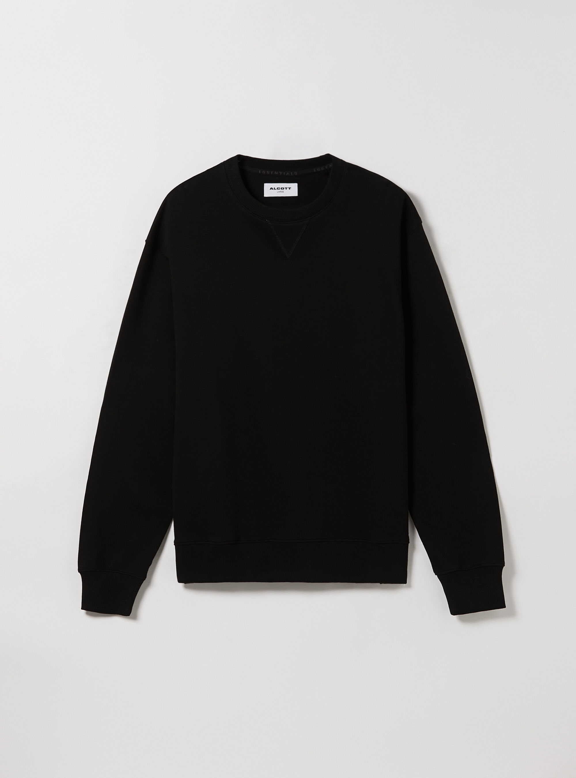 Plain black crew neck sweatshirt shop