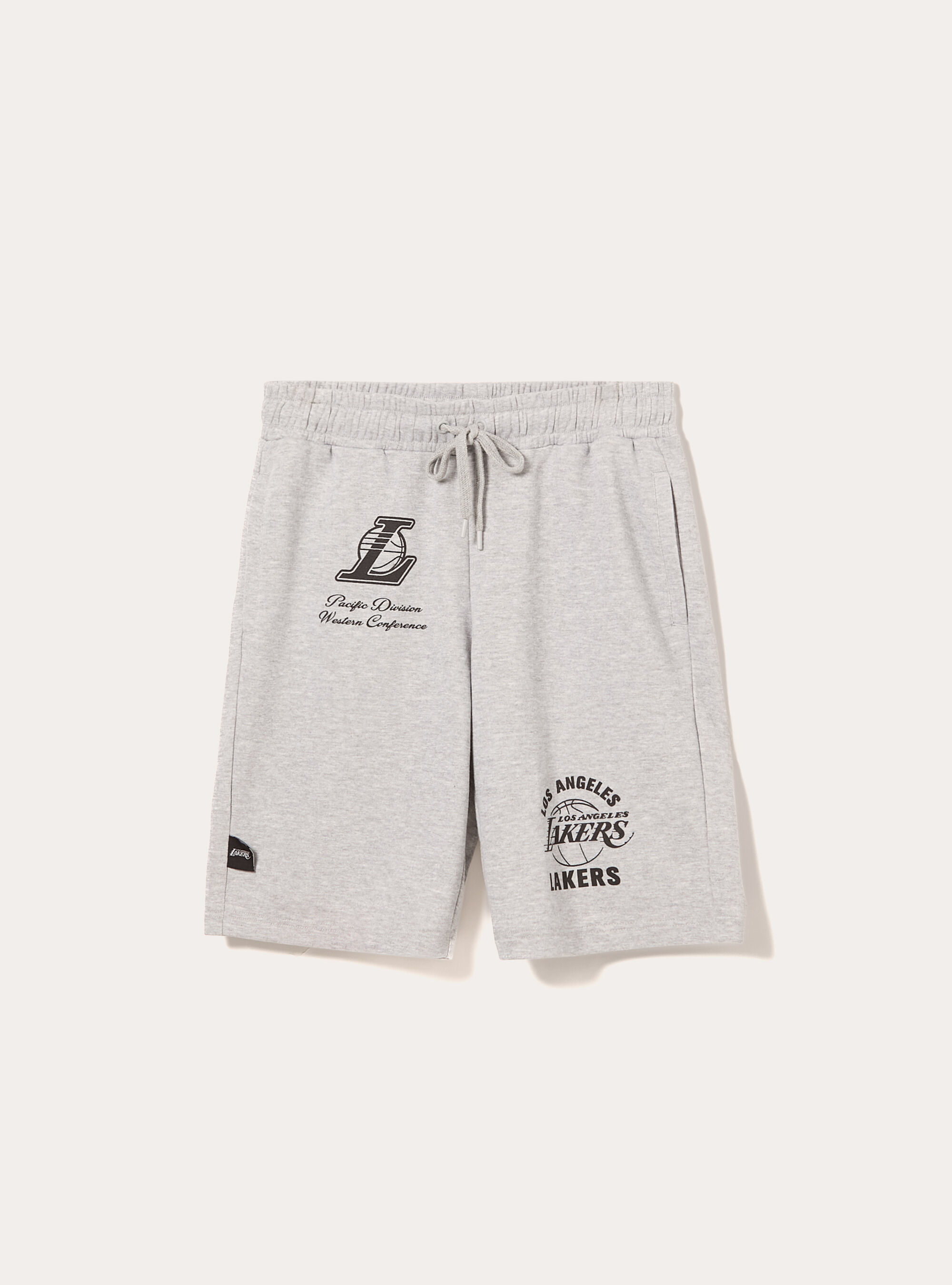 Bermuda de algod&oacute;n con estampado NBA / Alcott, MGY3 GREY MEL LIGHT