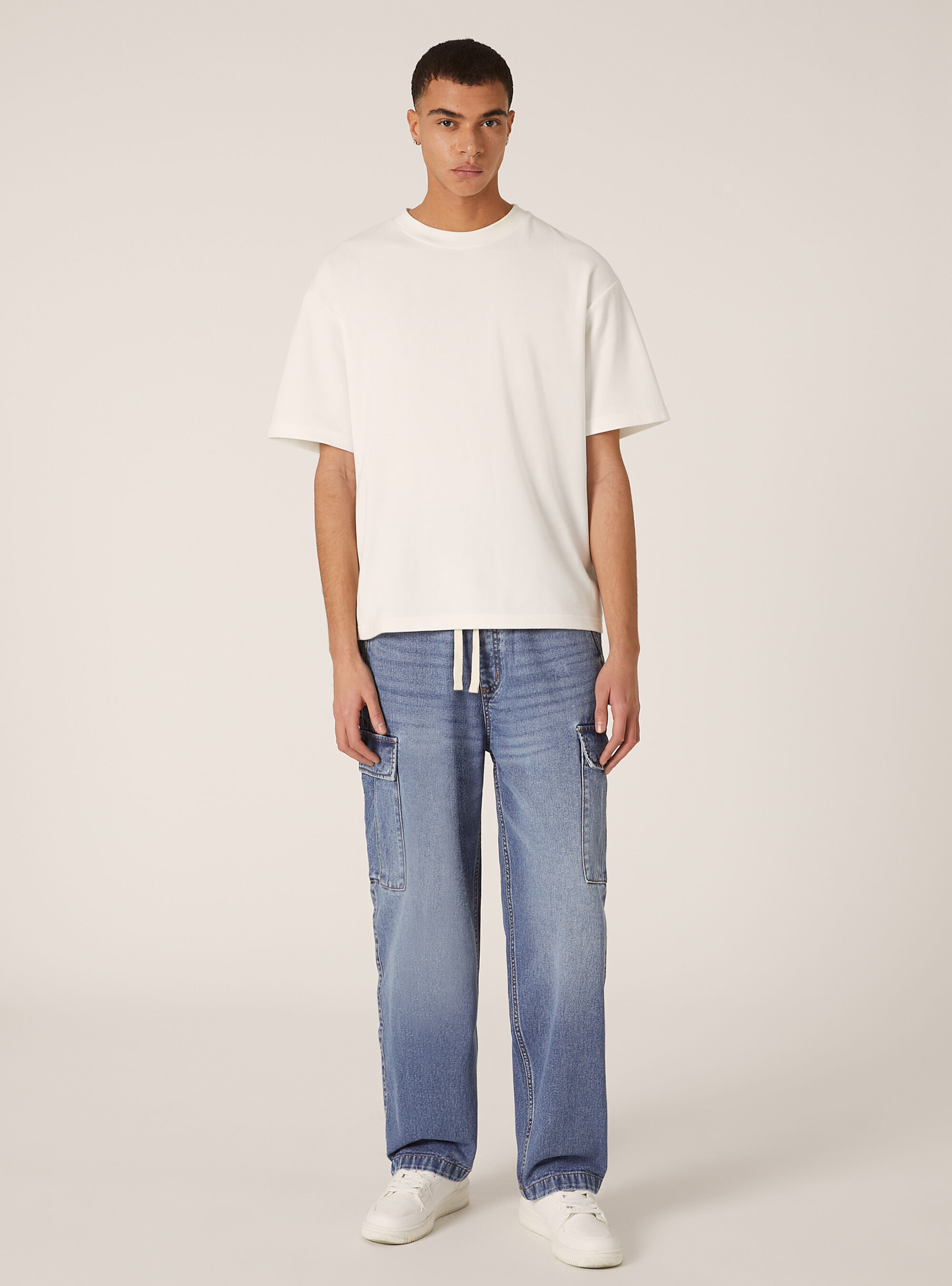 Hose Aus Stretch-Twill Mit Kordelzug Hosen Uomo