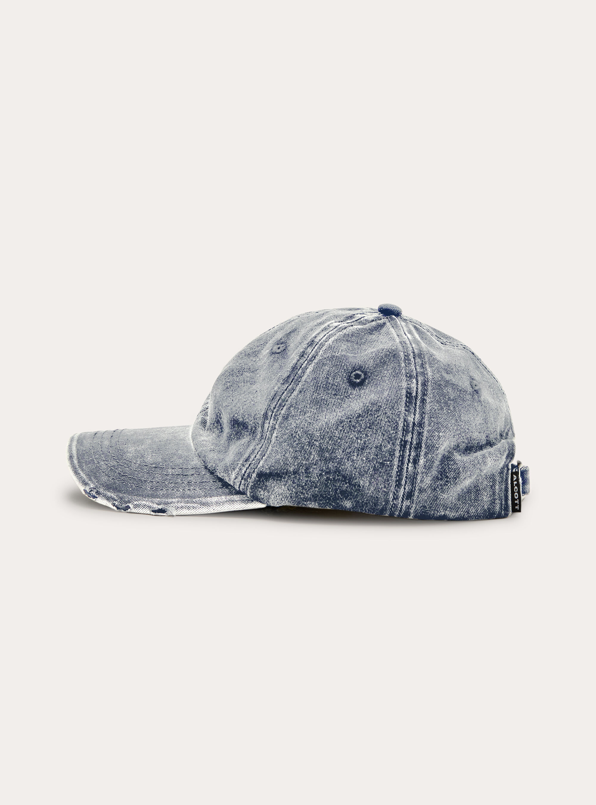 Washed out effect denim hat