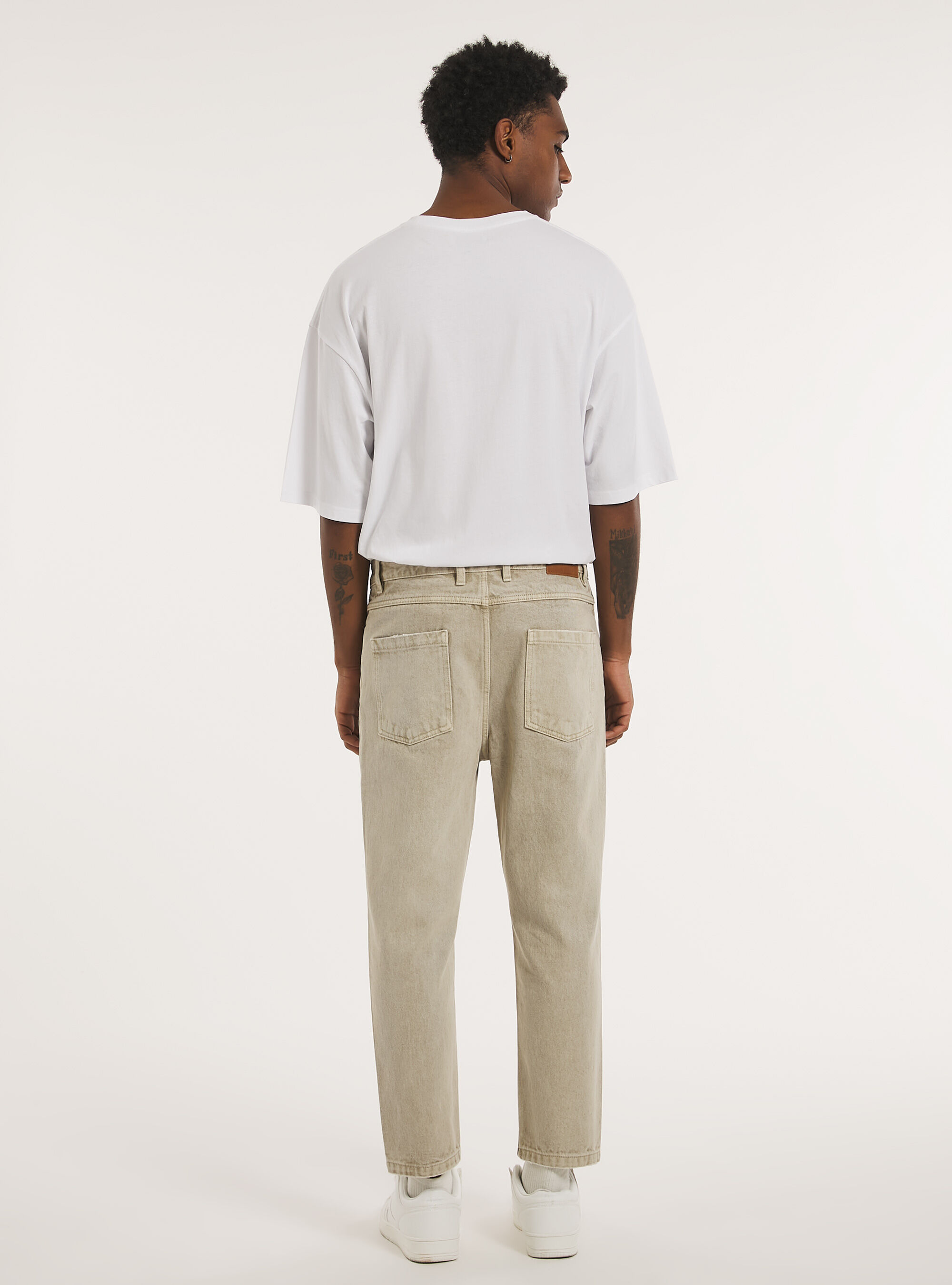 Relaxed fit twill trousers, SA2 SAND MEDIUM