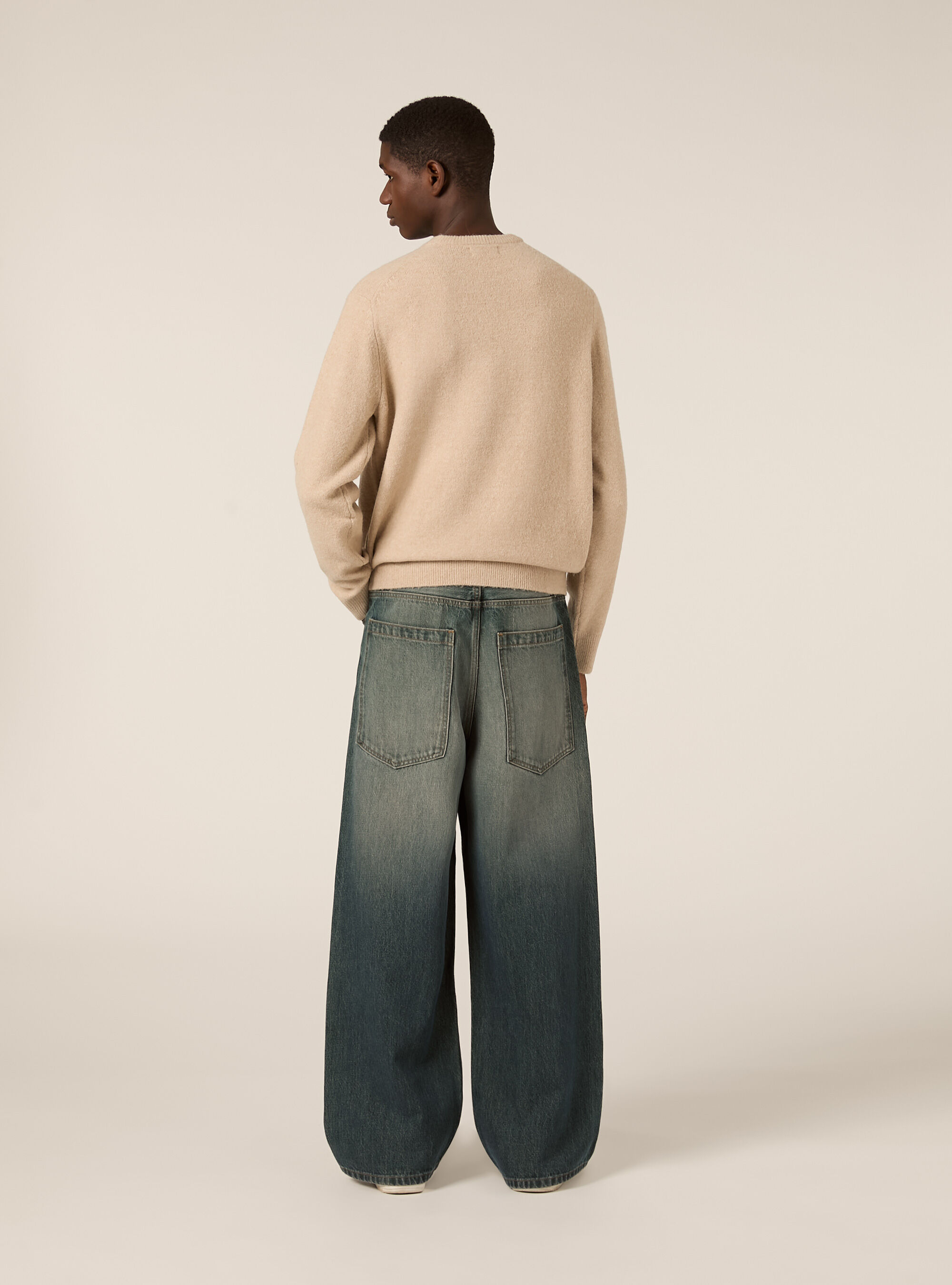 Soft crew neck pullover, MBG2 BEIGE MEL MED