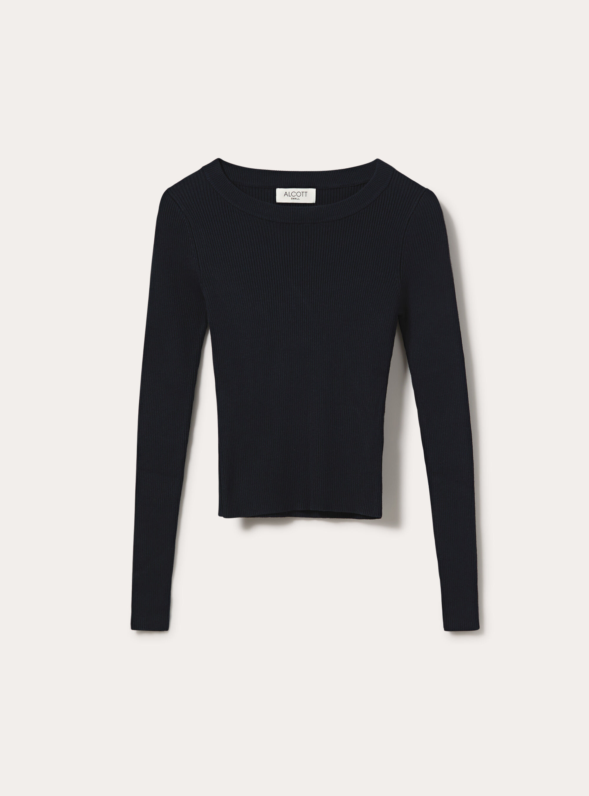 Maglia girocollo a coste, NA1 NAVY DARK