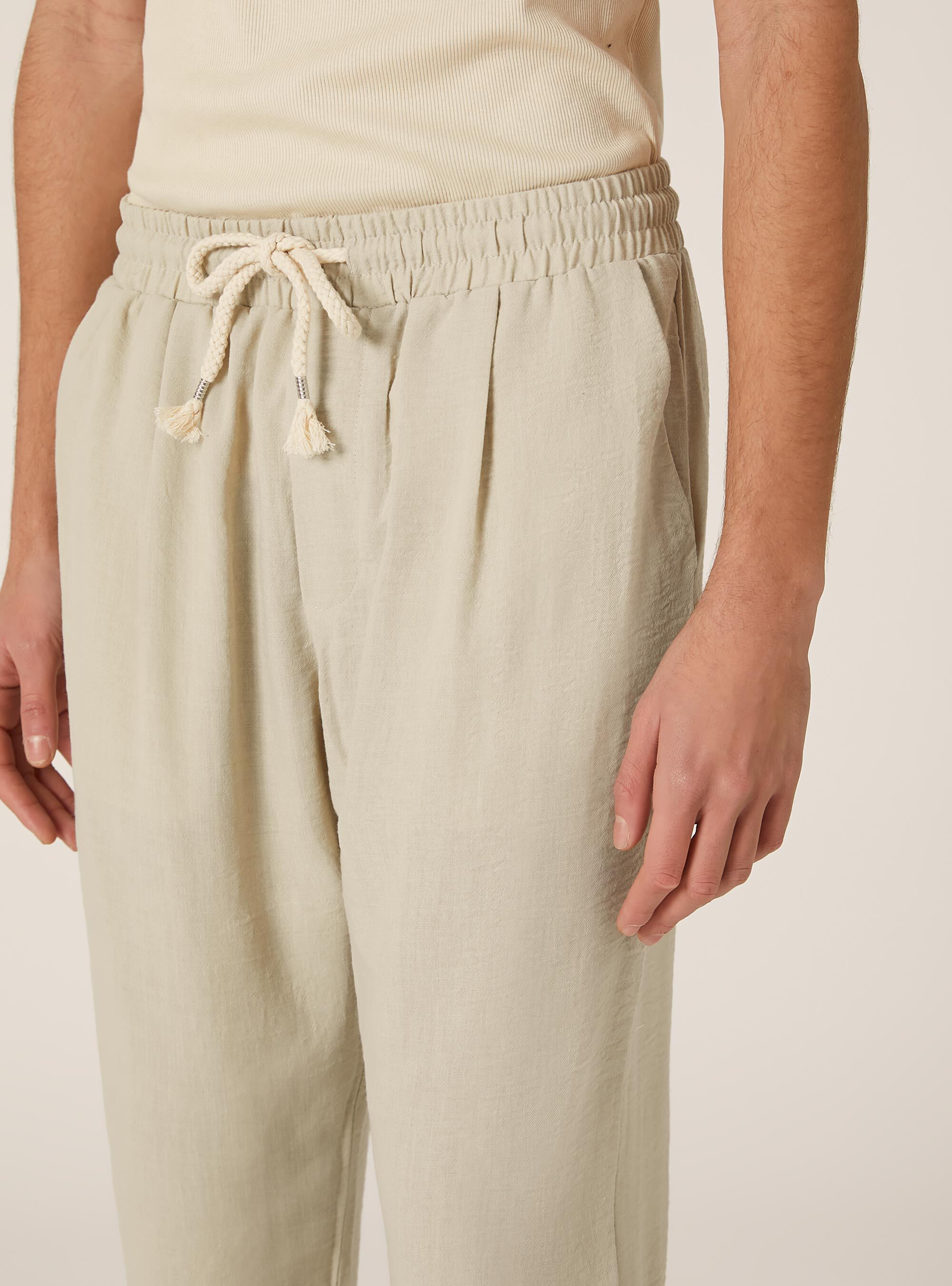 Lightweight joggers with elastic waistband, BG3 BEIGE LIGHT