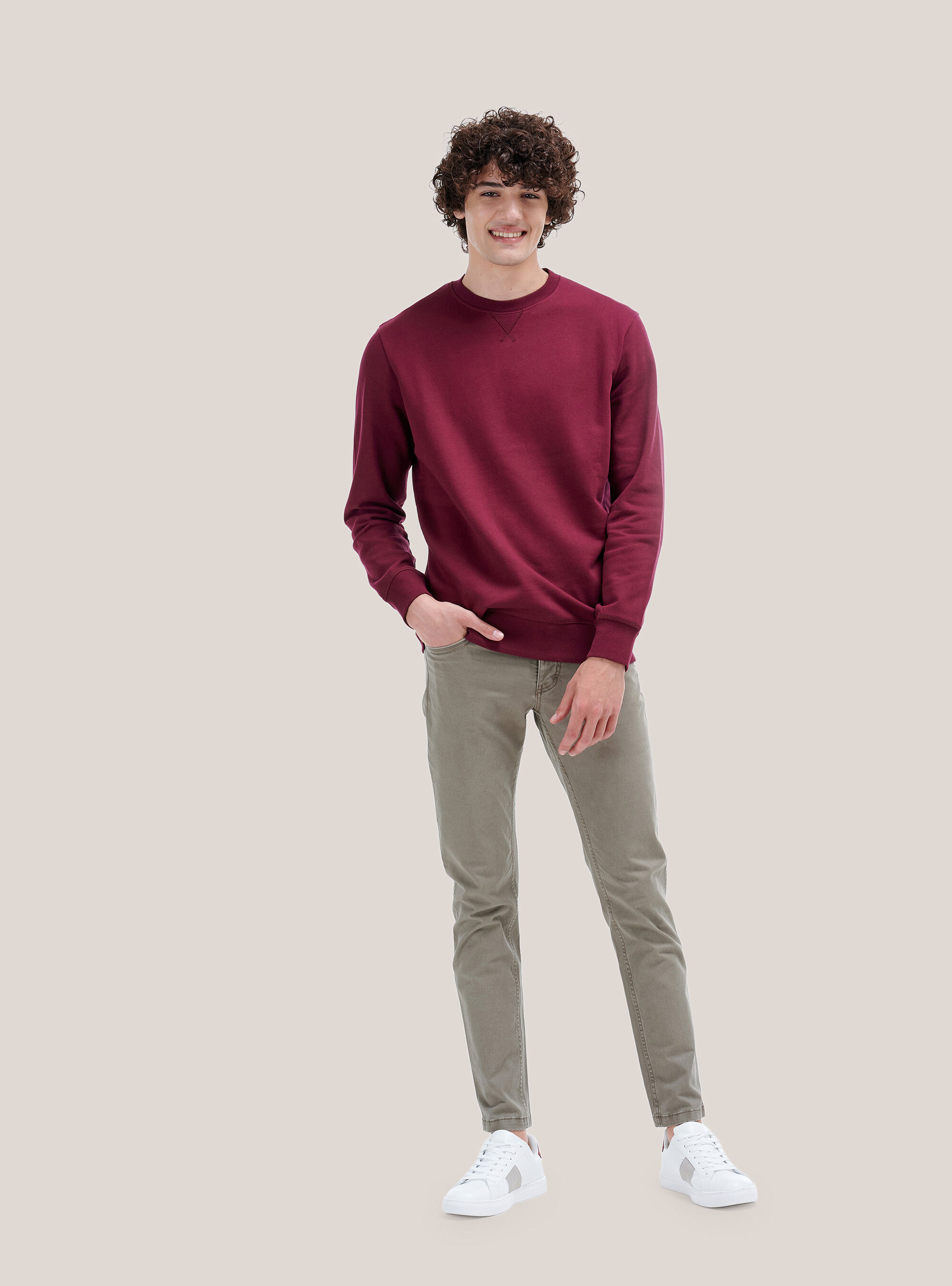 Pantaloni skinny fit in cotone riciclato