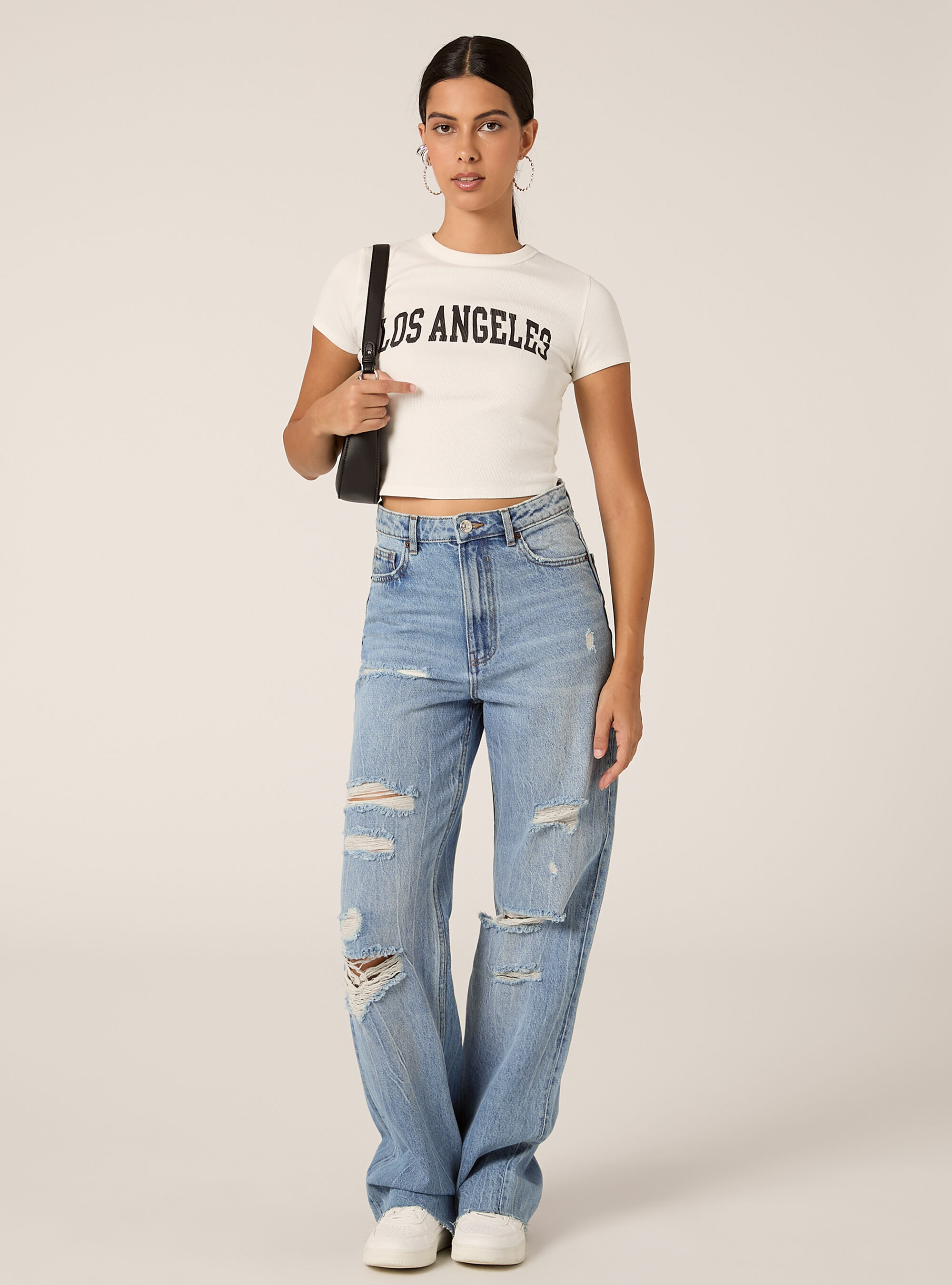 T-shirt court avec imprim&eacute; universitaire, WH1 OFF WHITE