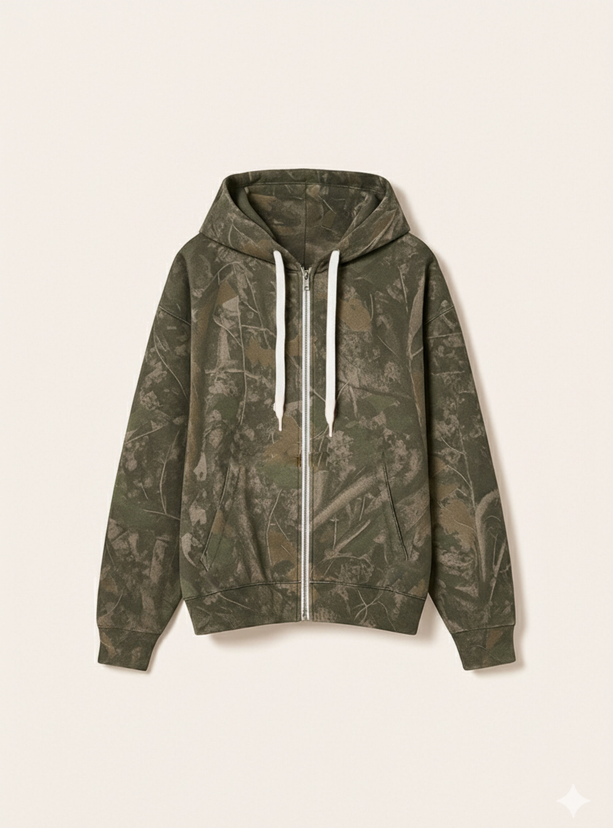 Cardigan in felpa boxy fit camo forest, KY2 KAKY MEDIUM