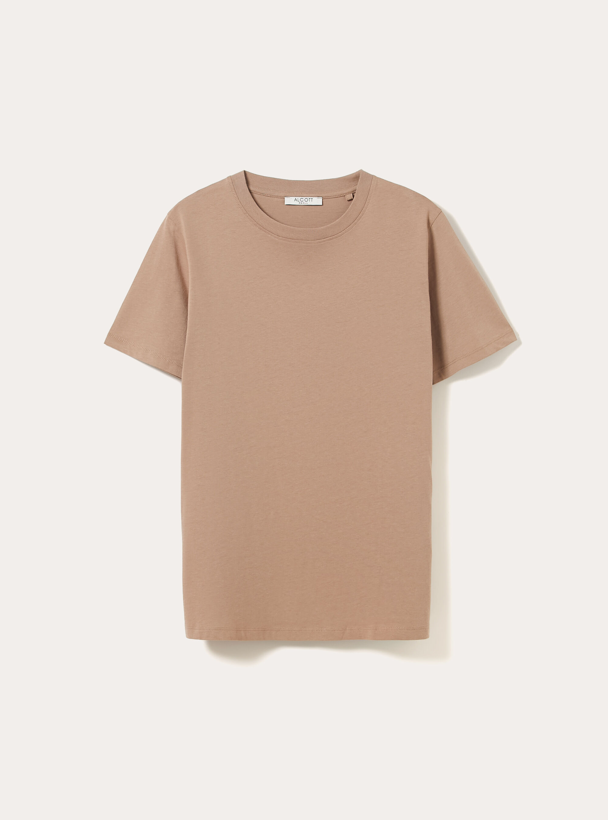 Cotton crew neck T-shirt, BR3 BROWN LIGHT