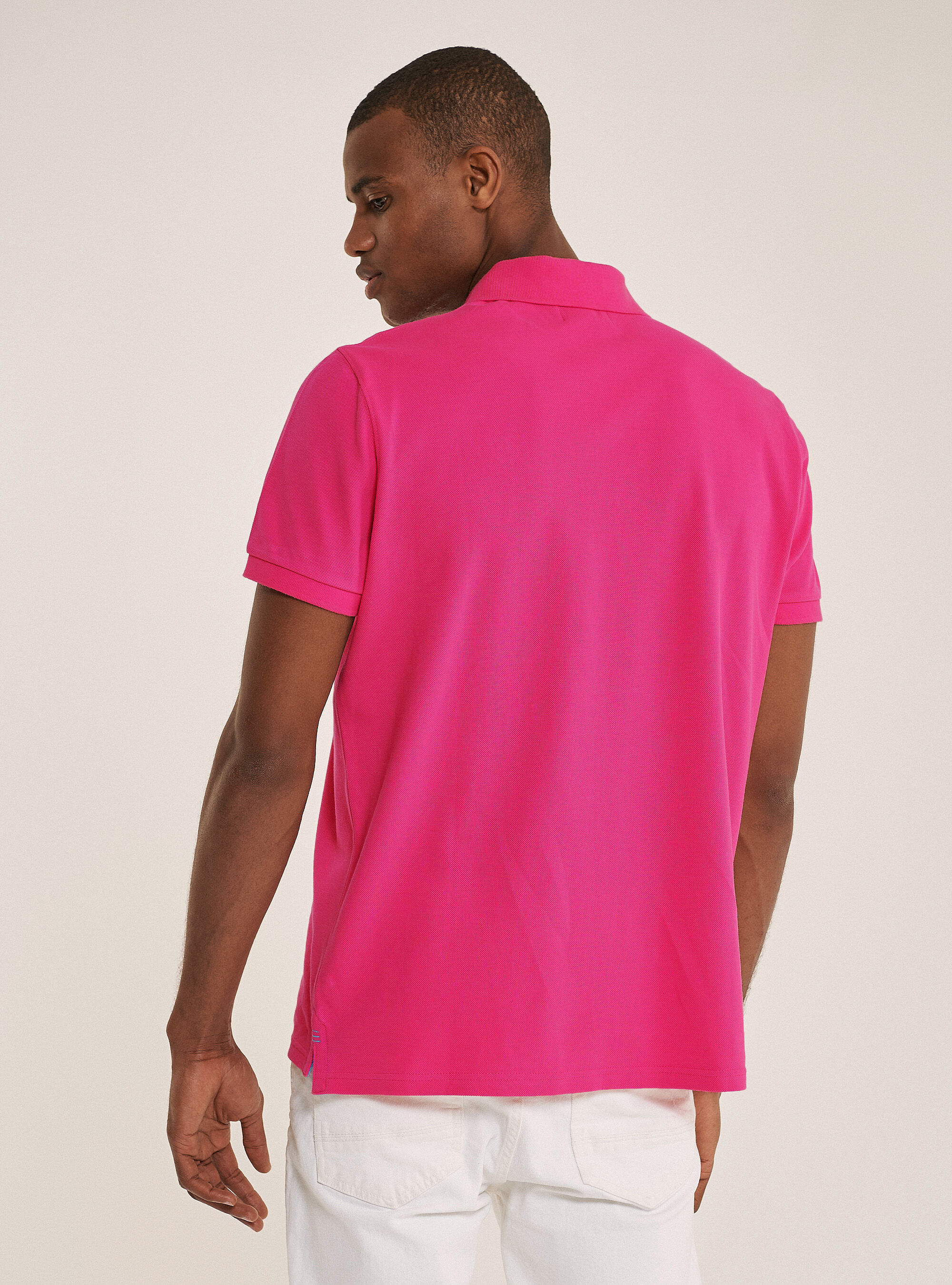 Polo shirt basic, FUXIA