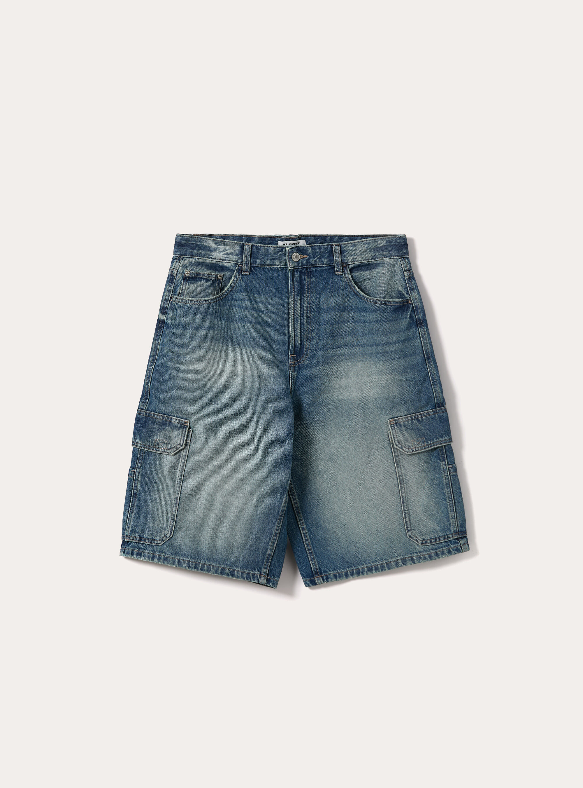 Bermuda baggy cargo indenim, D006 AZURE