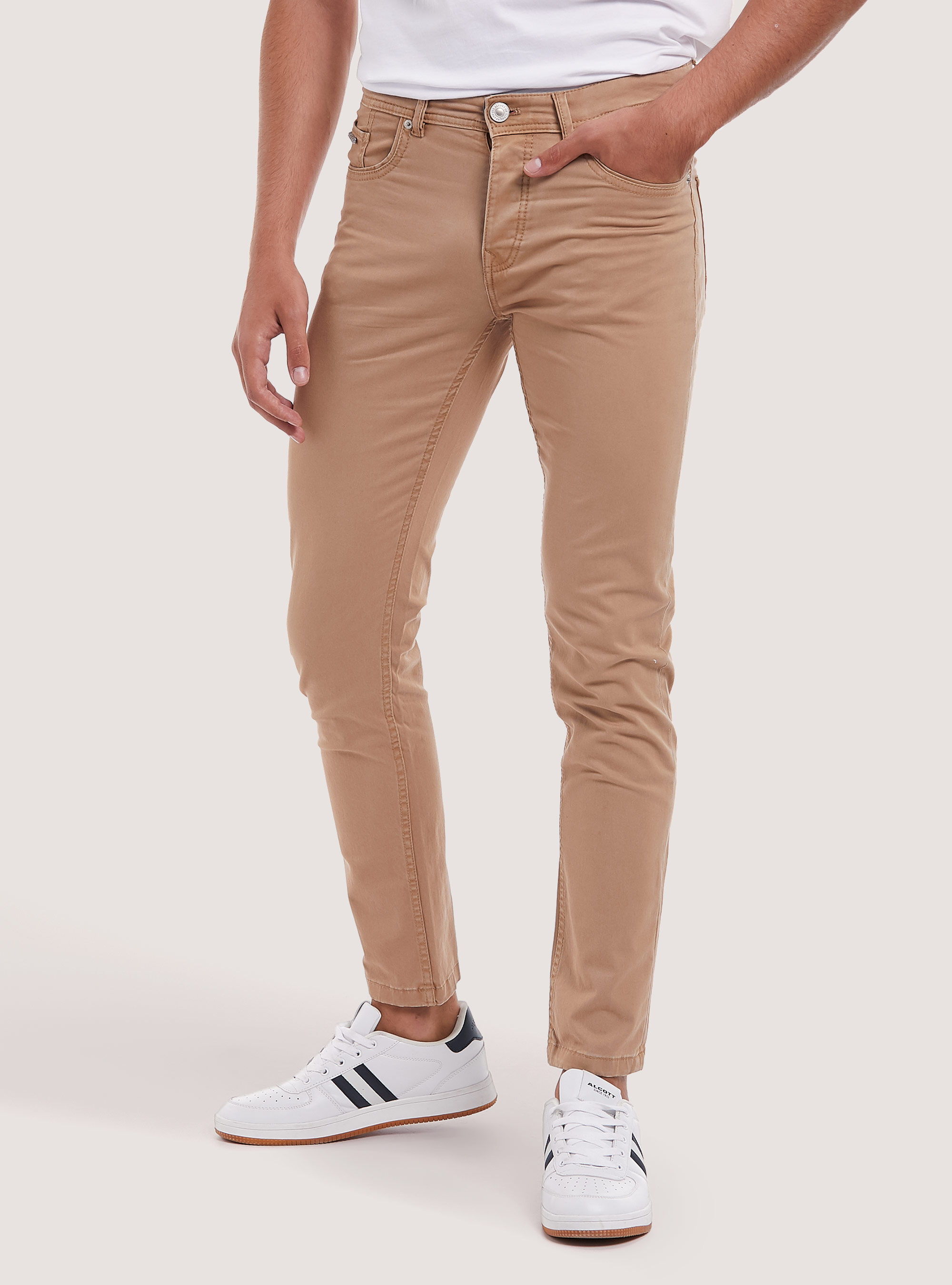 Pantaloni skinny fit in cotone riciclato