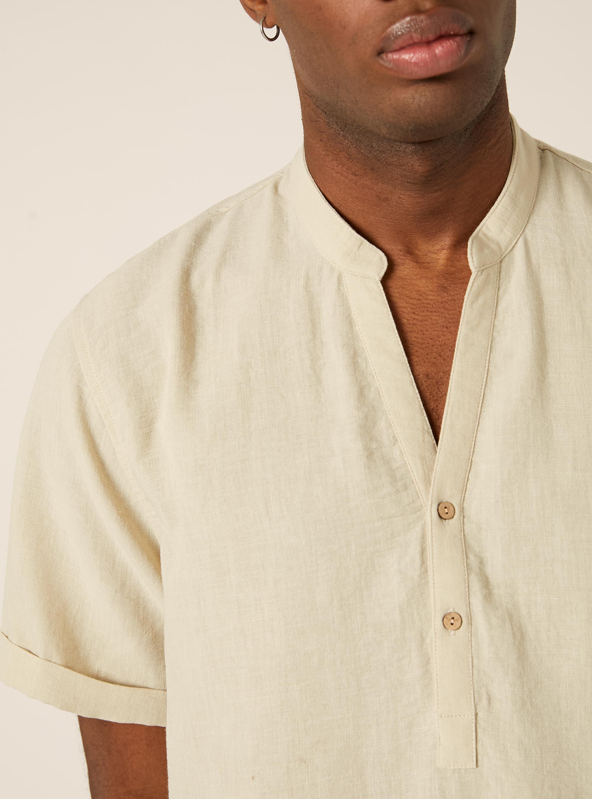 Chemise avec col officier, BG3 BEIGE LIGHT