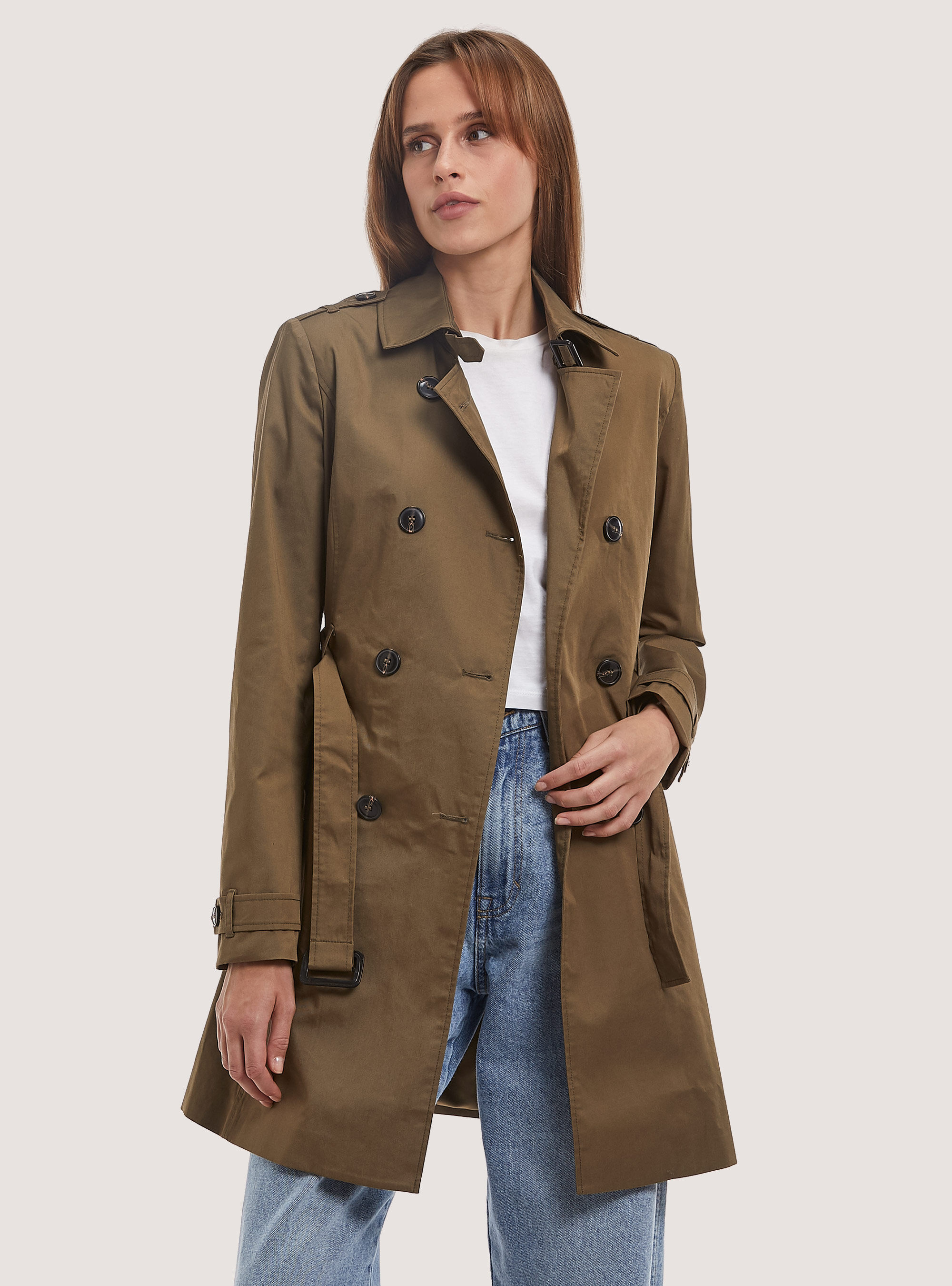Soft trench coat with belt