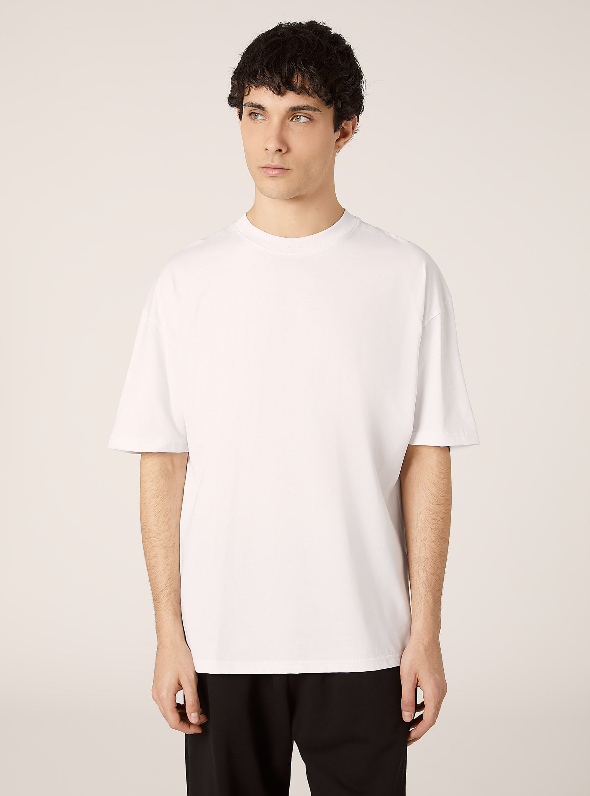 Boxy fit T-shirt with POP STATEMENT print, WH3 WHITE