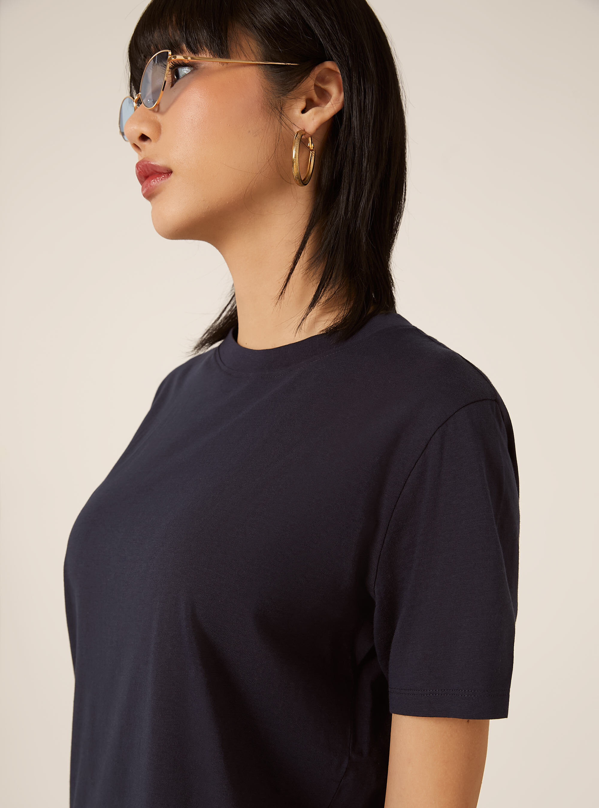Cotton crew neck T-shirt, NA3 NAVY LIGHT