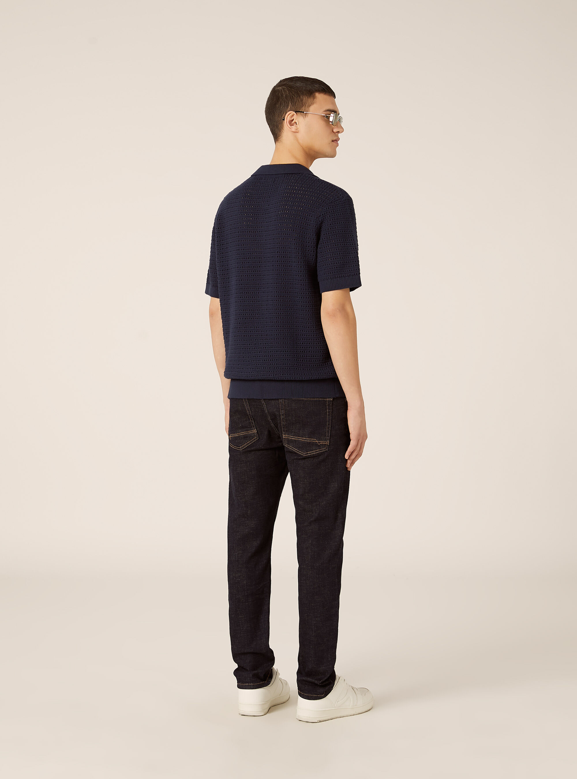 Knitted polo shirt, NA2 NAVY MEDIUM