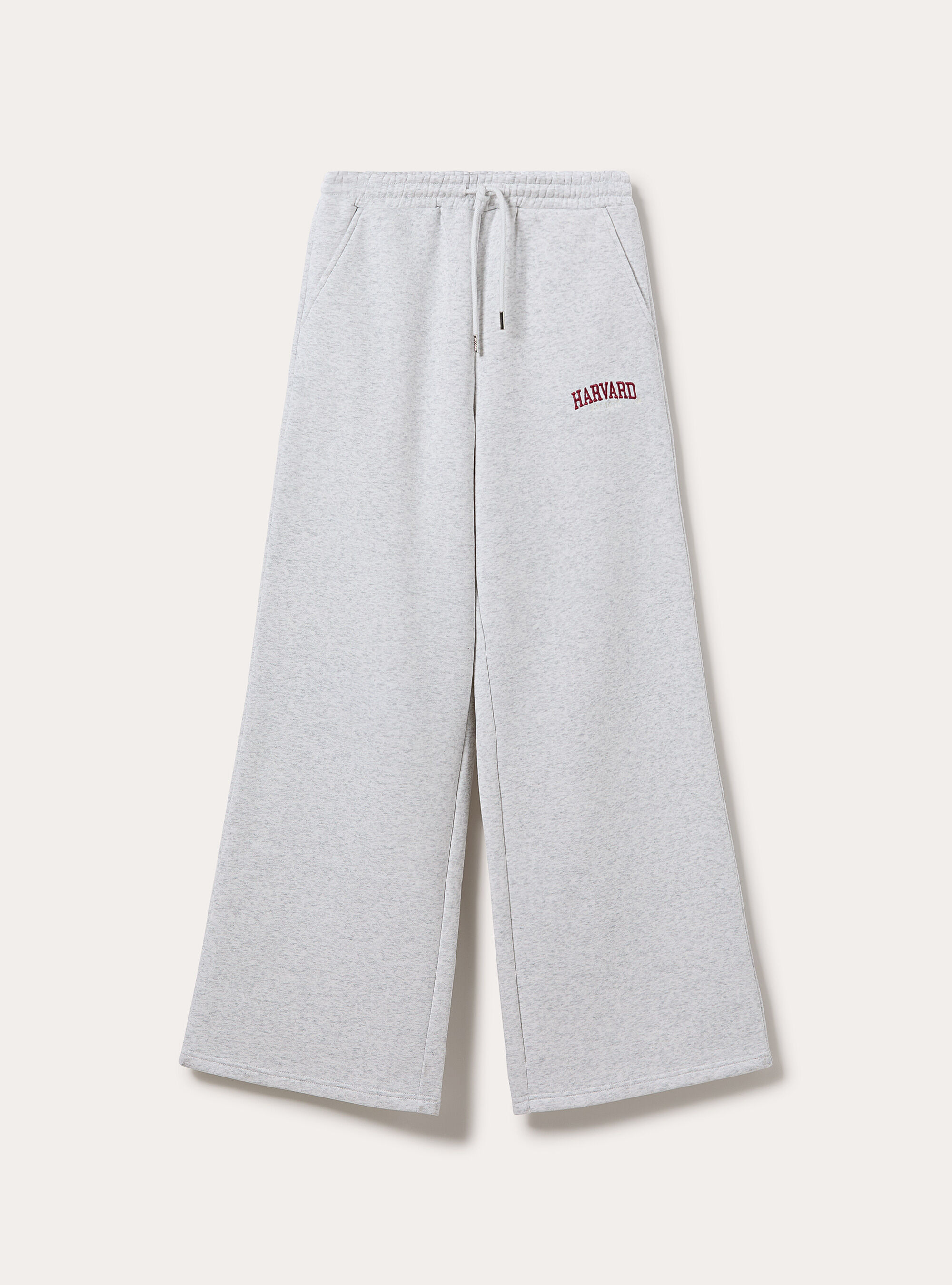 Pantaloni wide leg licenza harvard, GRIGIO CHIARO MELANGE