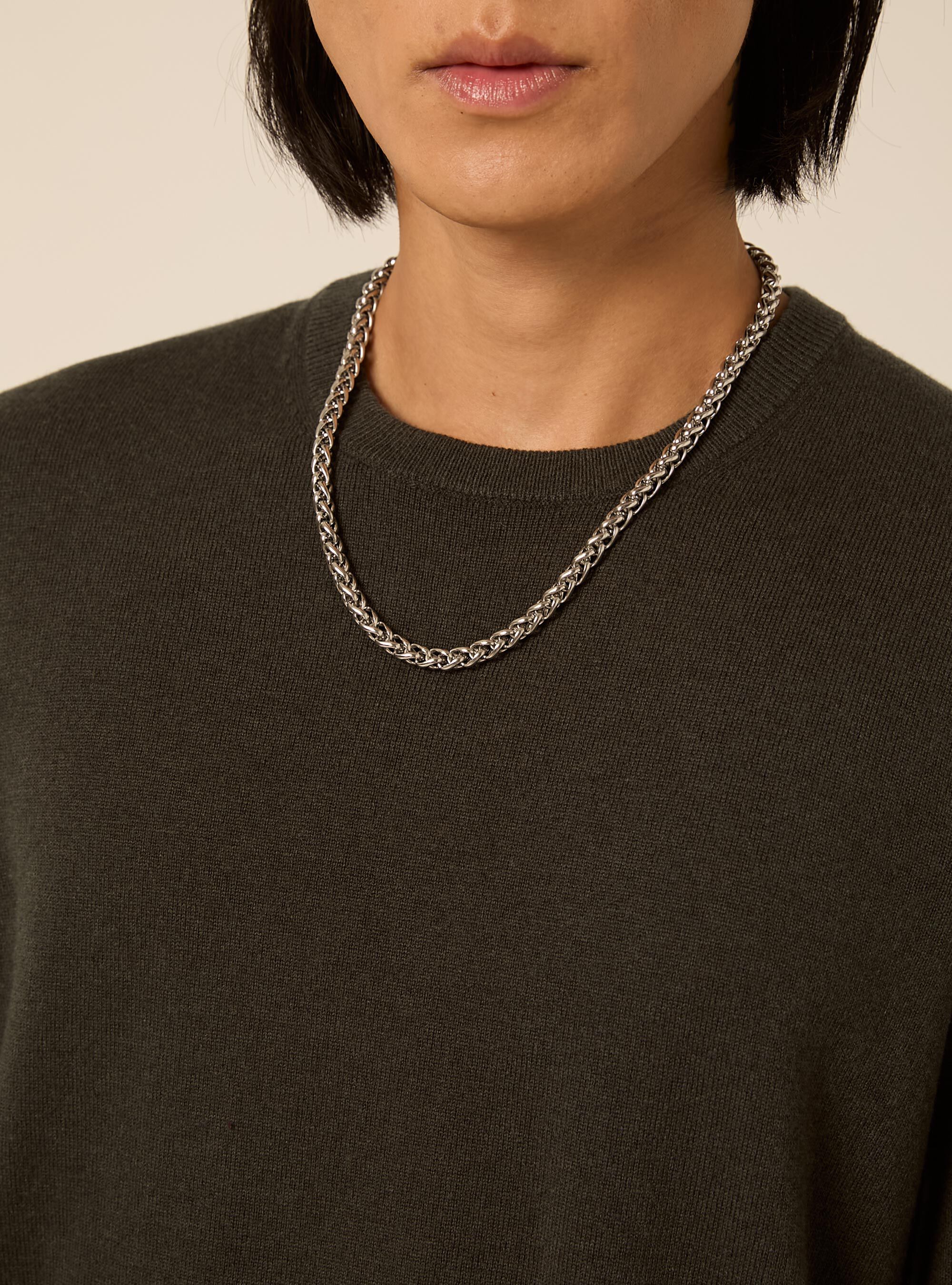 Wool and cashmere blend crewneck jumper, KY2 KAKY MEDIUM