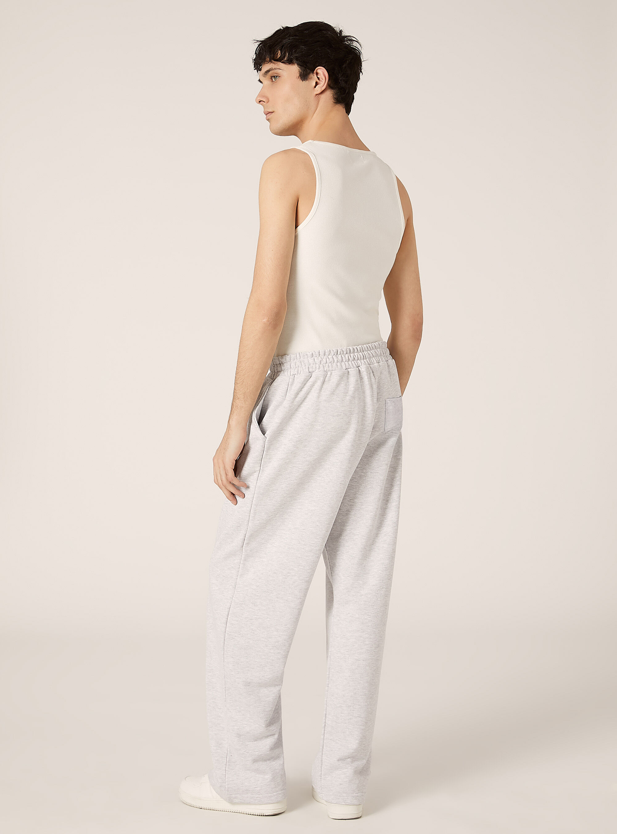 Pantalone in felpa loose fit, MGY3 GREY MEL LIGHT