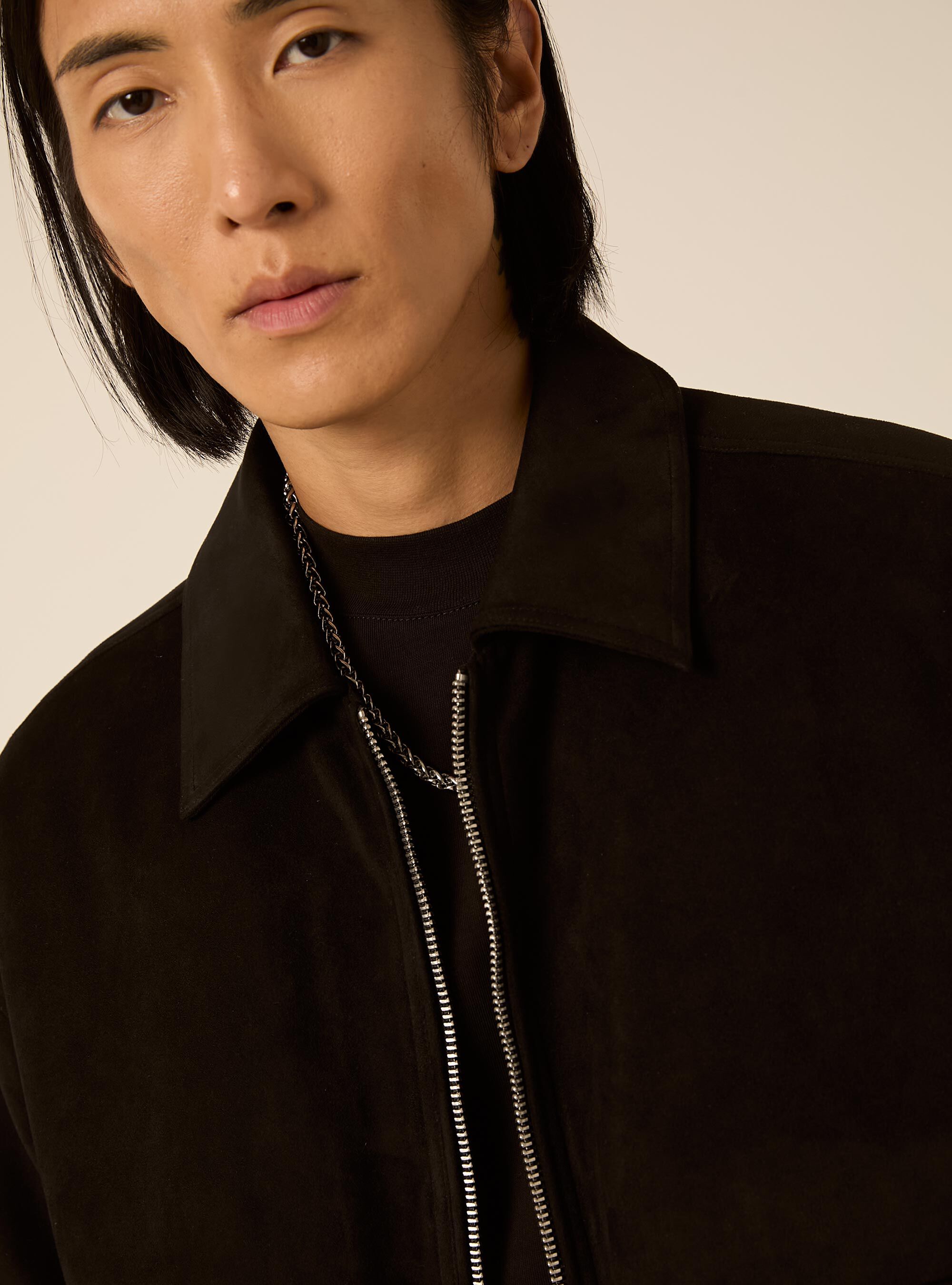 Bomber effetto camoscio boxy fit, BK1 BLACK