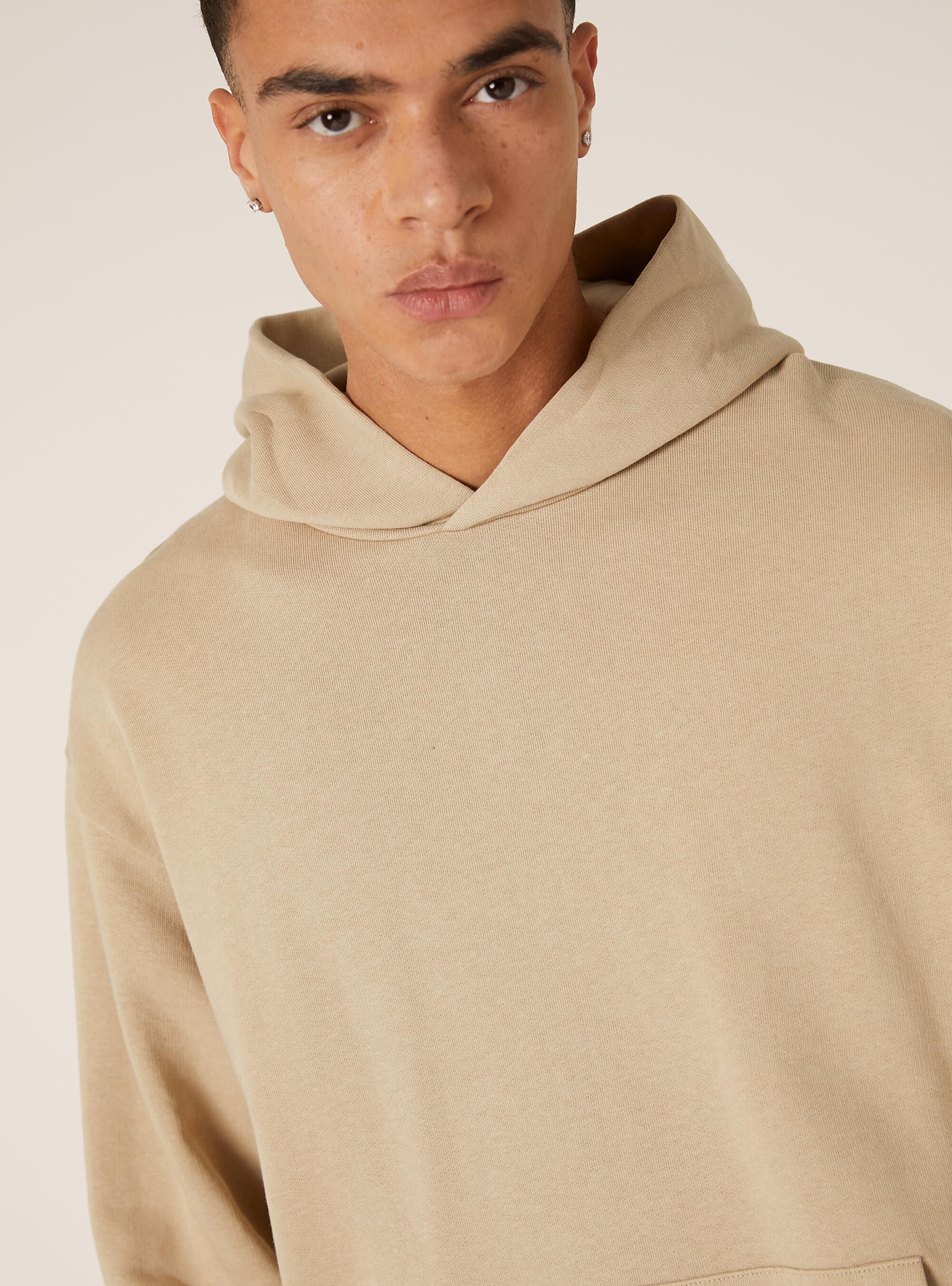 Sweat &agrave; capuche &agrave; coupe large, BG2 BEIGE MEDIUM