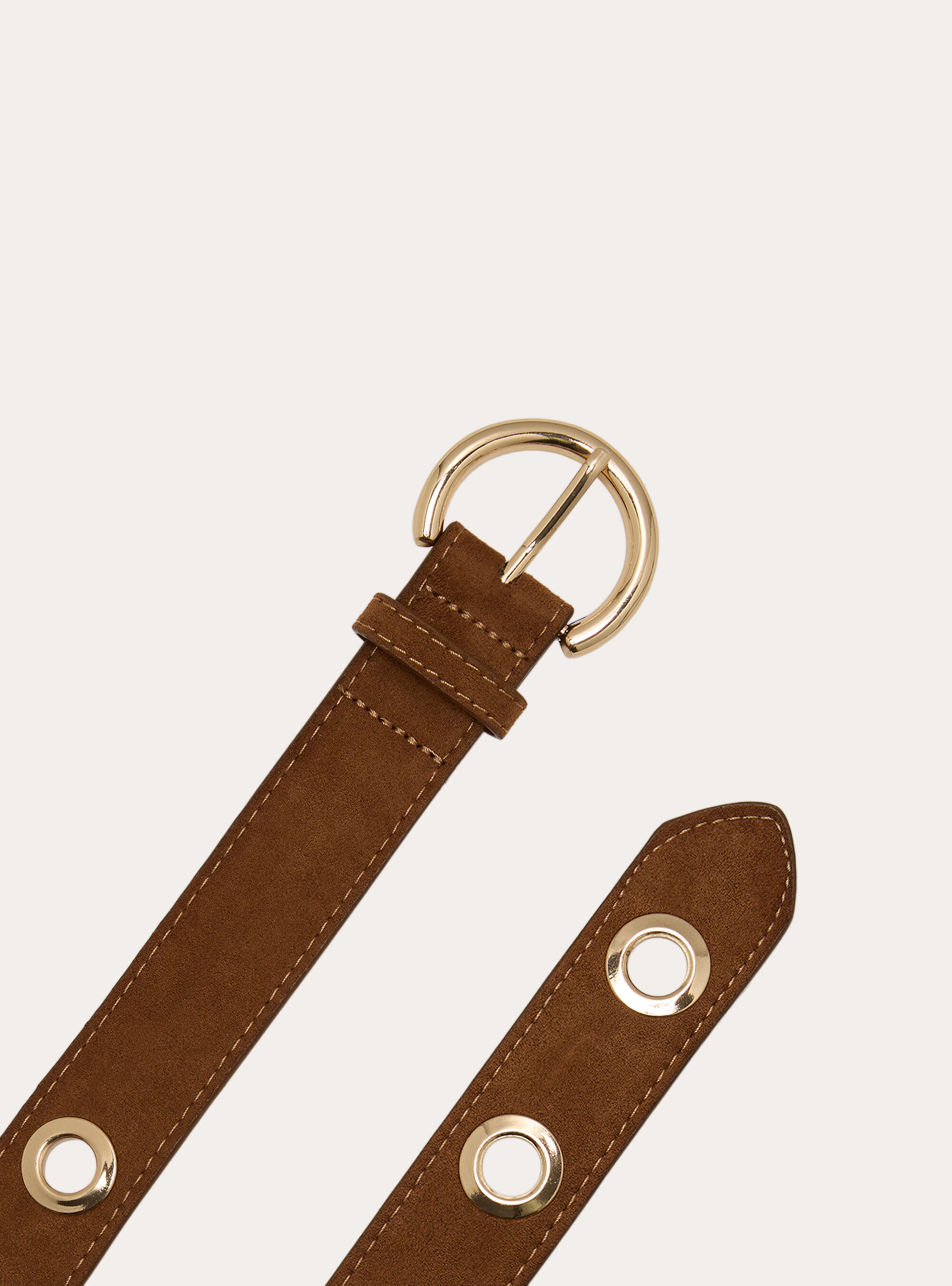 Ceinture effet suede avec oeillets metalliques