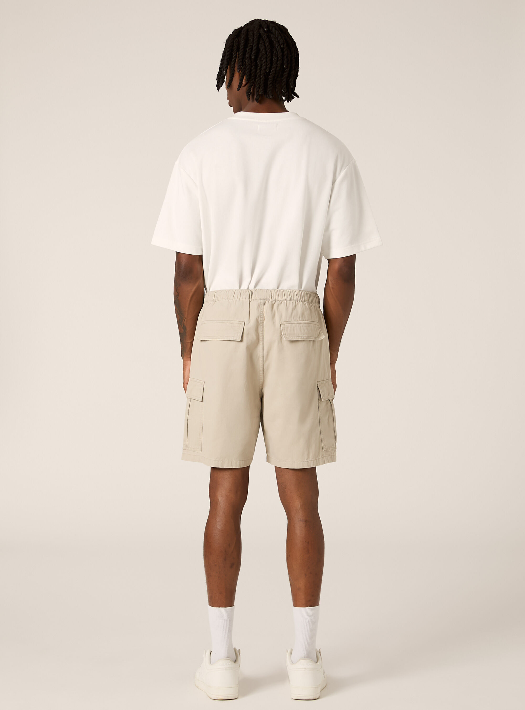 Bermuda cargo en serg&eacute; coul&eacute;, BG2 BEIGE MEDIUM