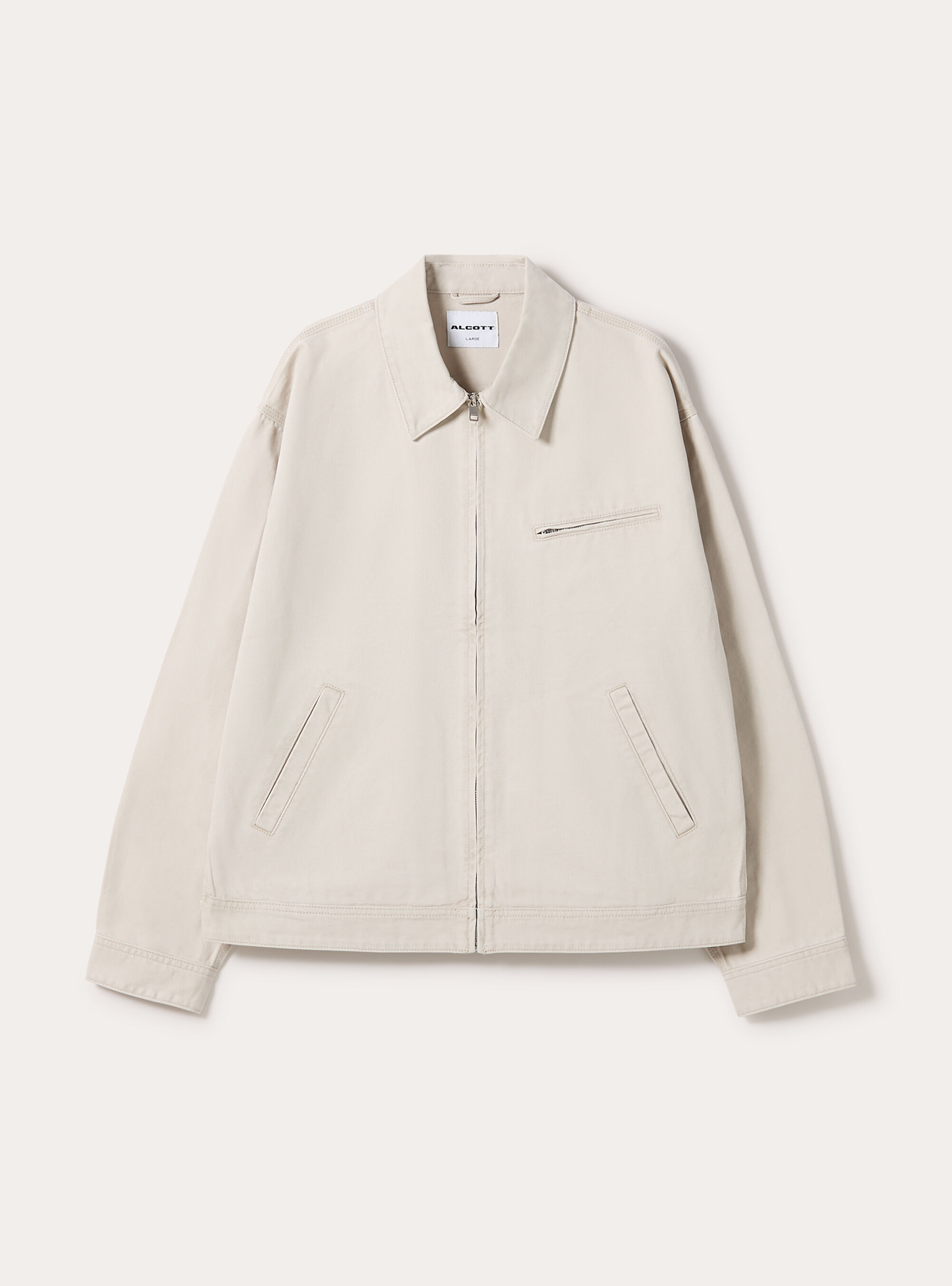 Canvas jacket with collar, BG3 BEIGE LIGHT