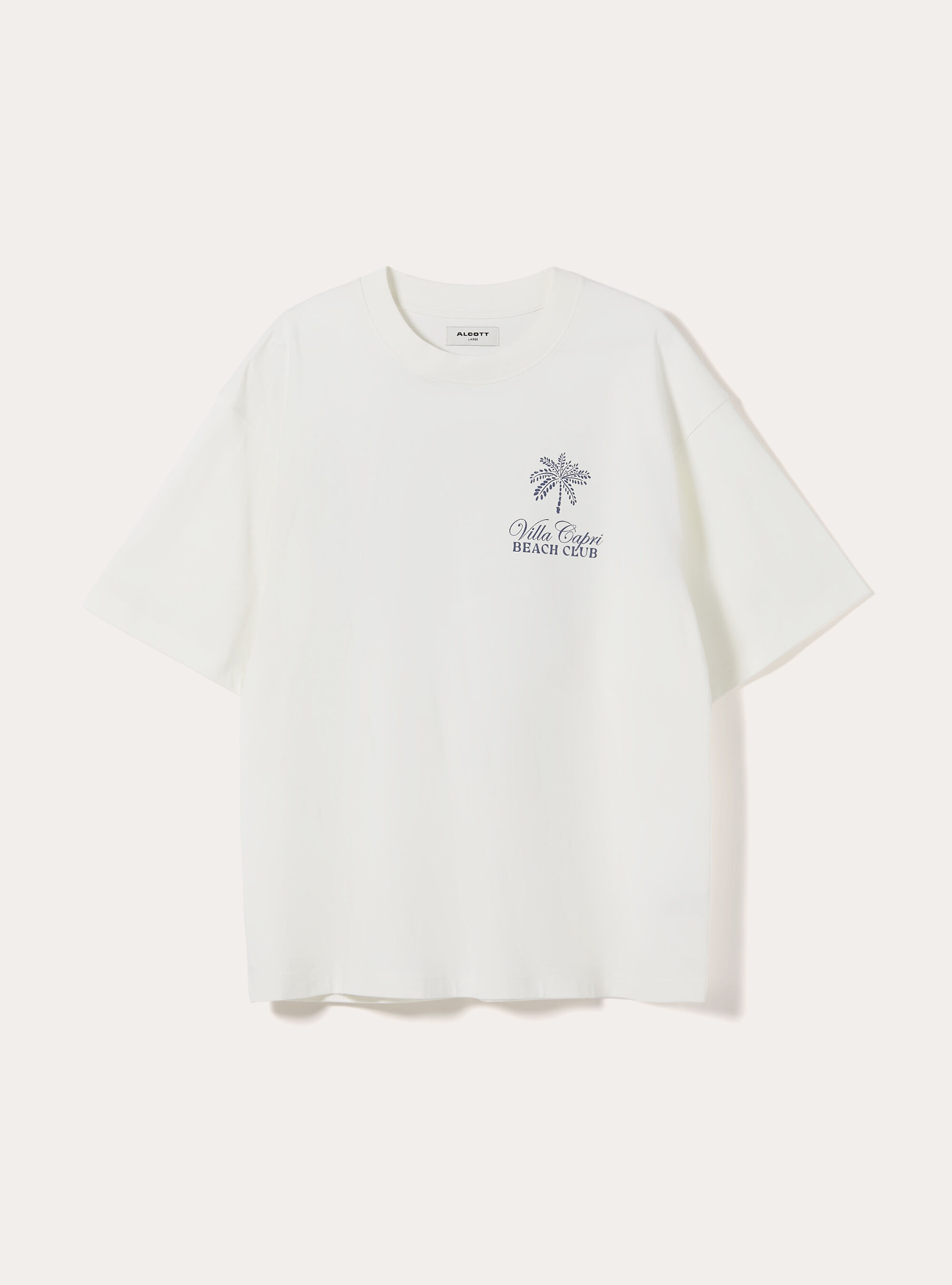 T-shirt boxy fit con stampa villa capri, WH2 WHITE