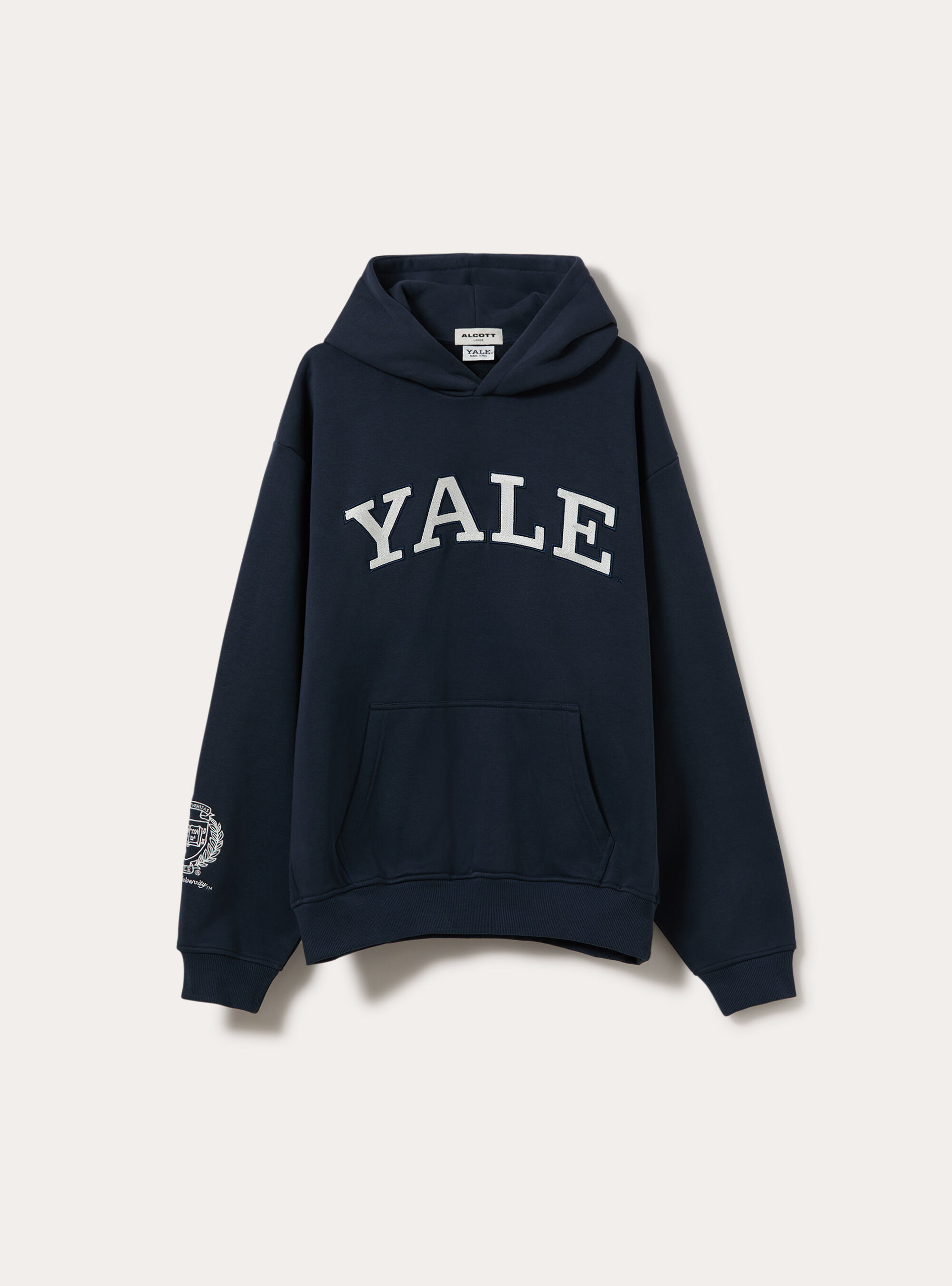 Felpa con cappuccio boxy licenza yale, NA2 NAVY MEDIUM