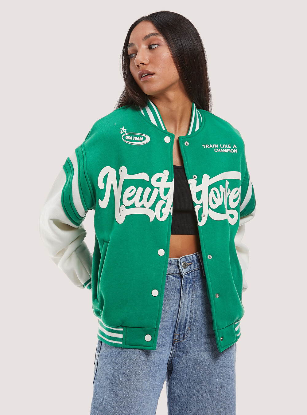 College Bomber Jacket with print
