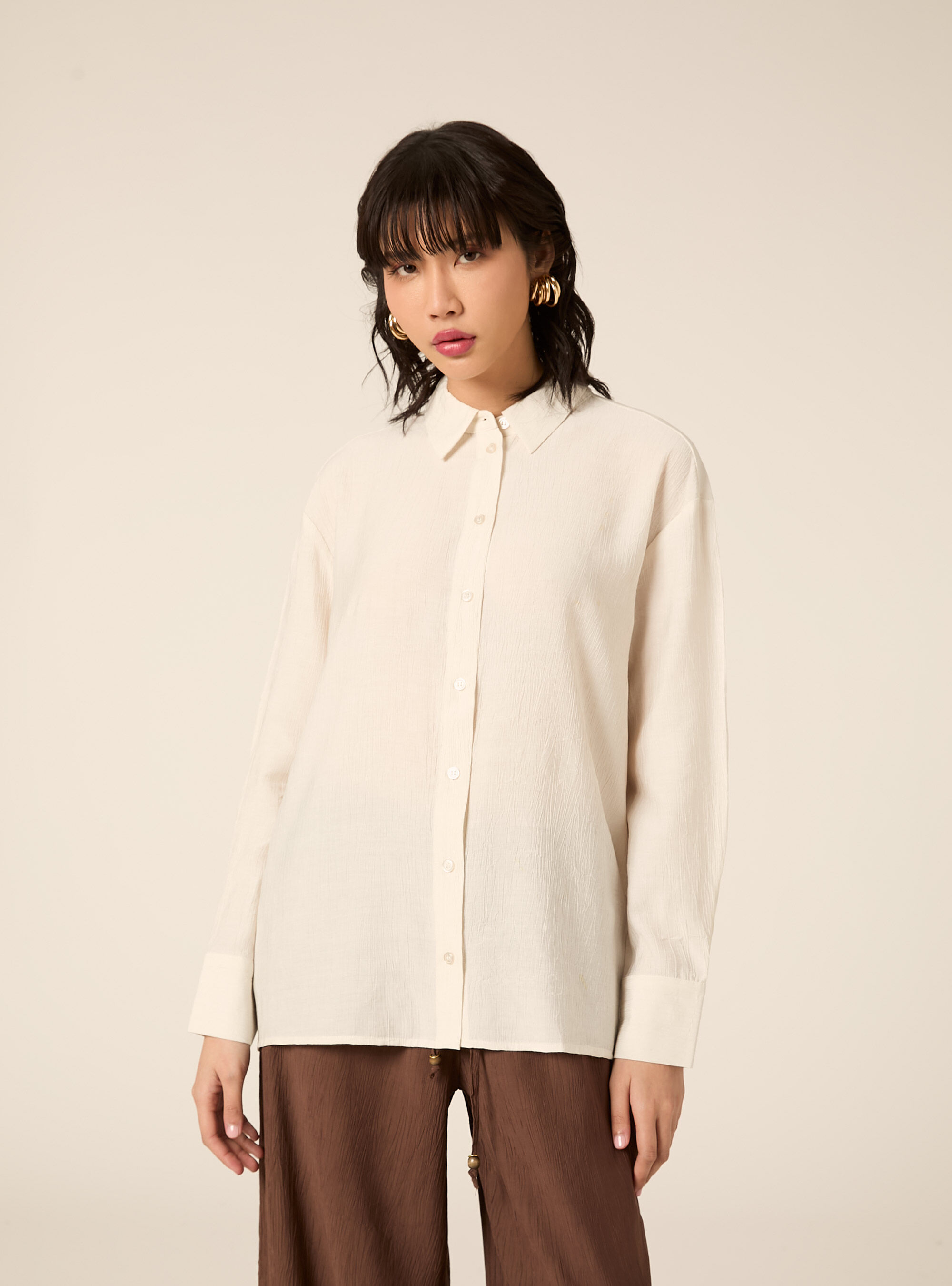 Camicia in crepe con lacci sul dietro