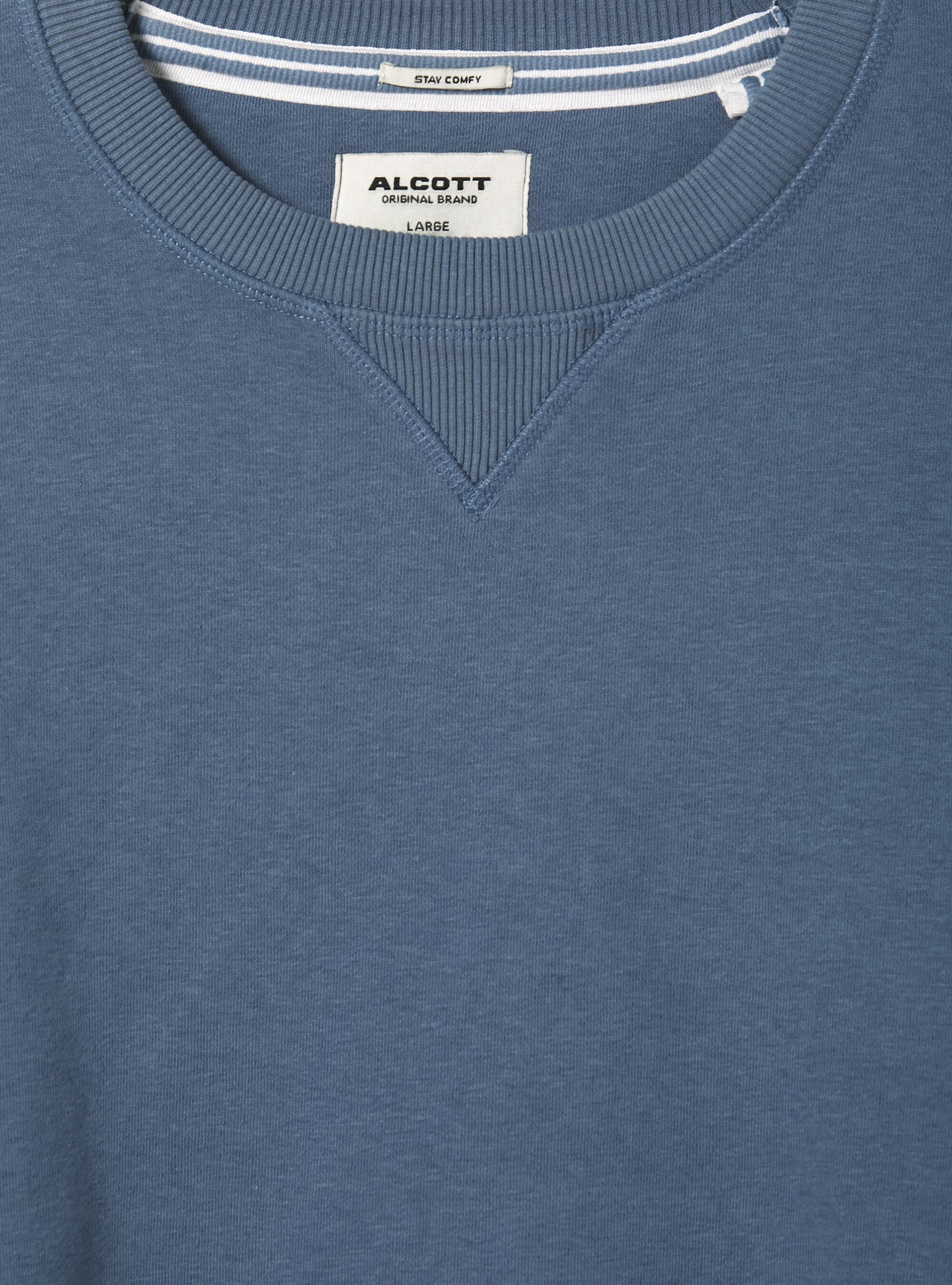 Sudadera de cuello redondo de color liso, BL3 BLUE LIGHT