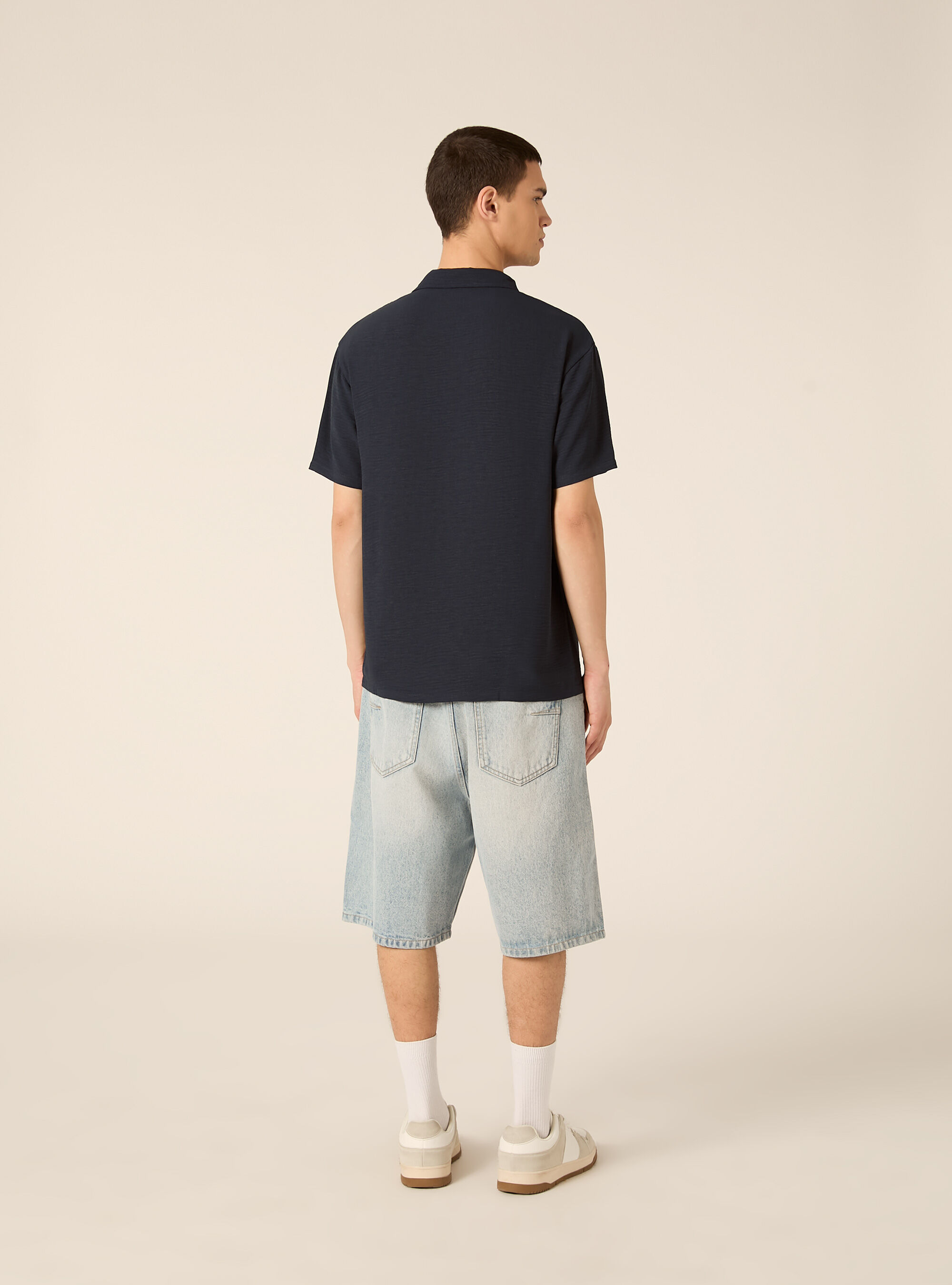 Polo basica in crepe, NA2 NAVY MEDIUM