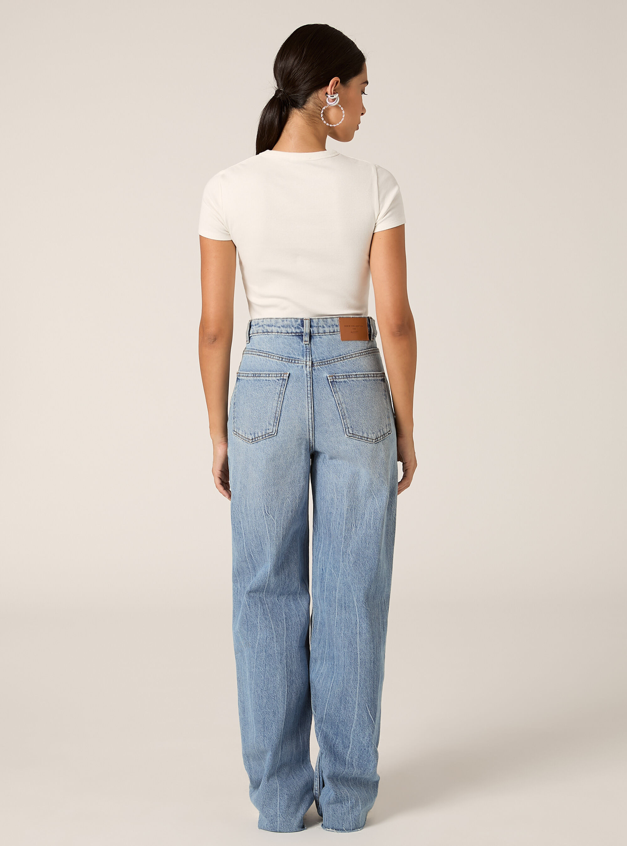 T-shirt court avec imprim&eacute; universitaire, WH1 OFF WHITE