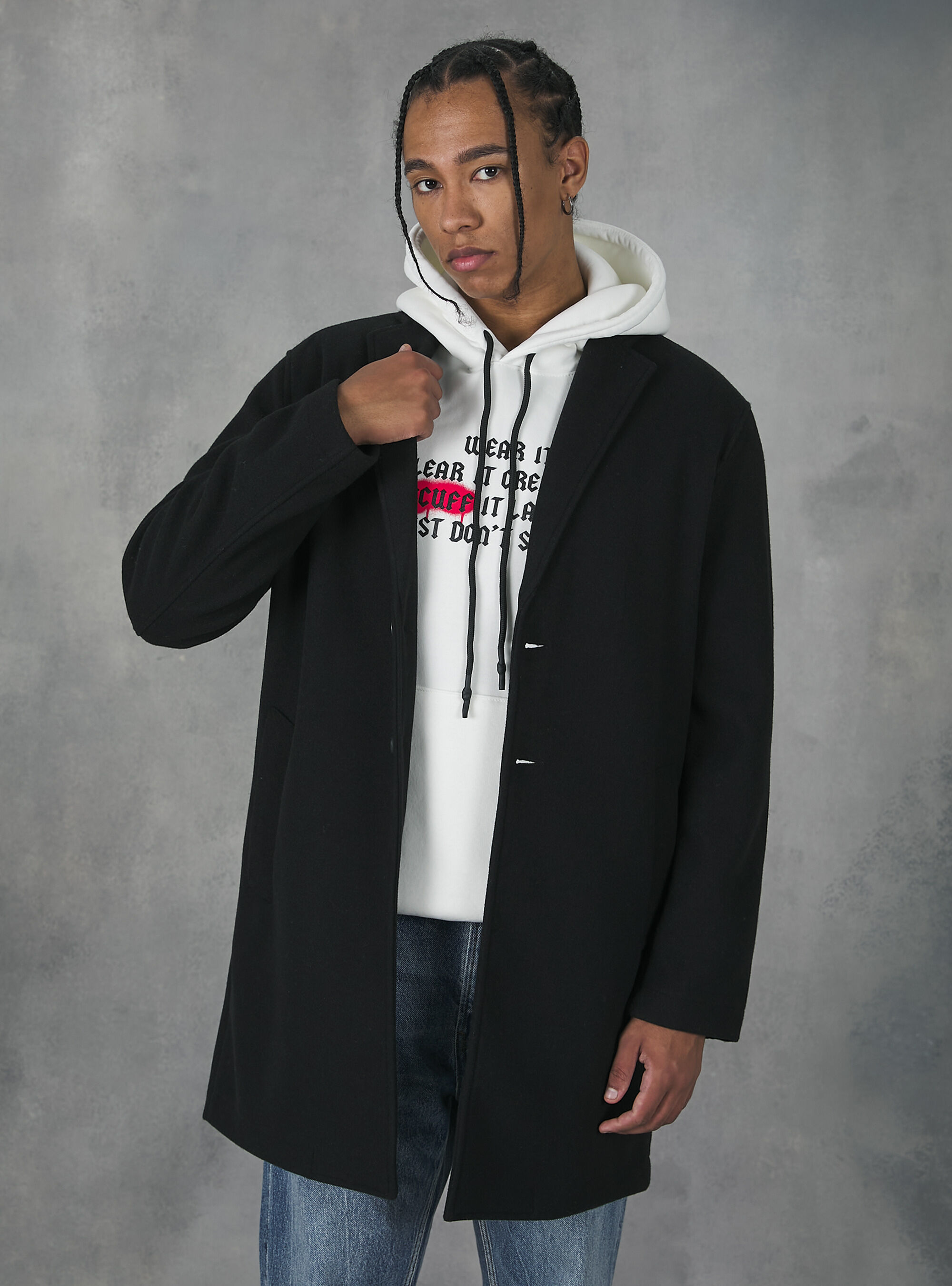 Manteau best sale noir simple