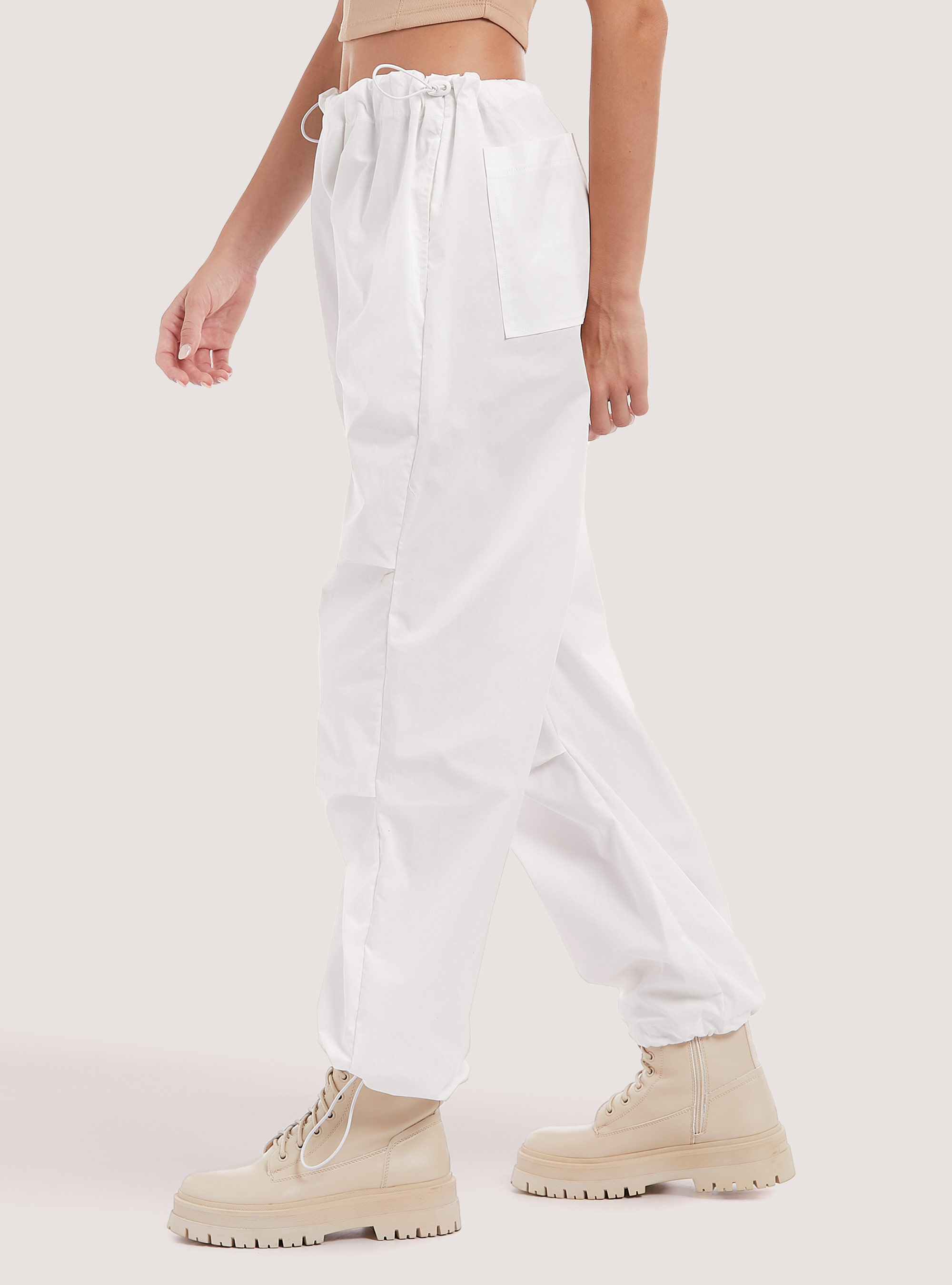 【WONDER WONDER】Allben Pintuck Parachute Two-Way Pants wonderwonder - ZON PINTUCK WIDE CARGO TWO WAY COTTON PANTS