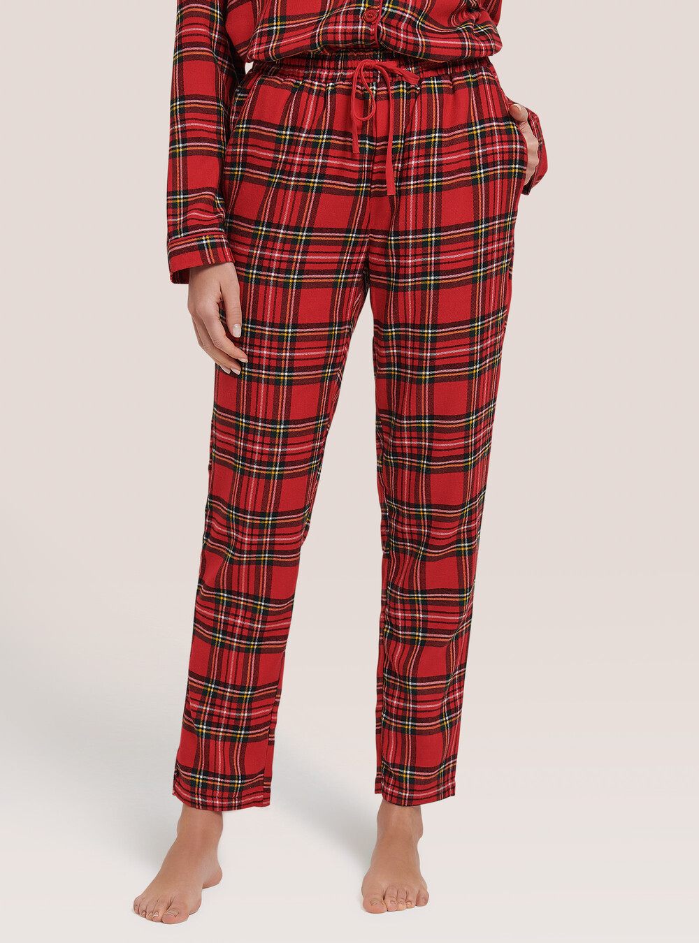 Tartan pyjama set with pocket