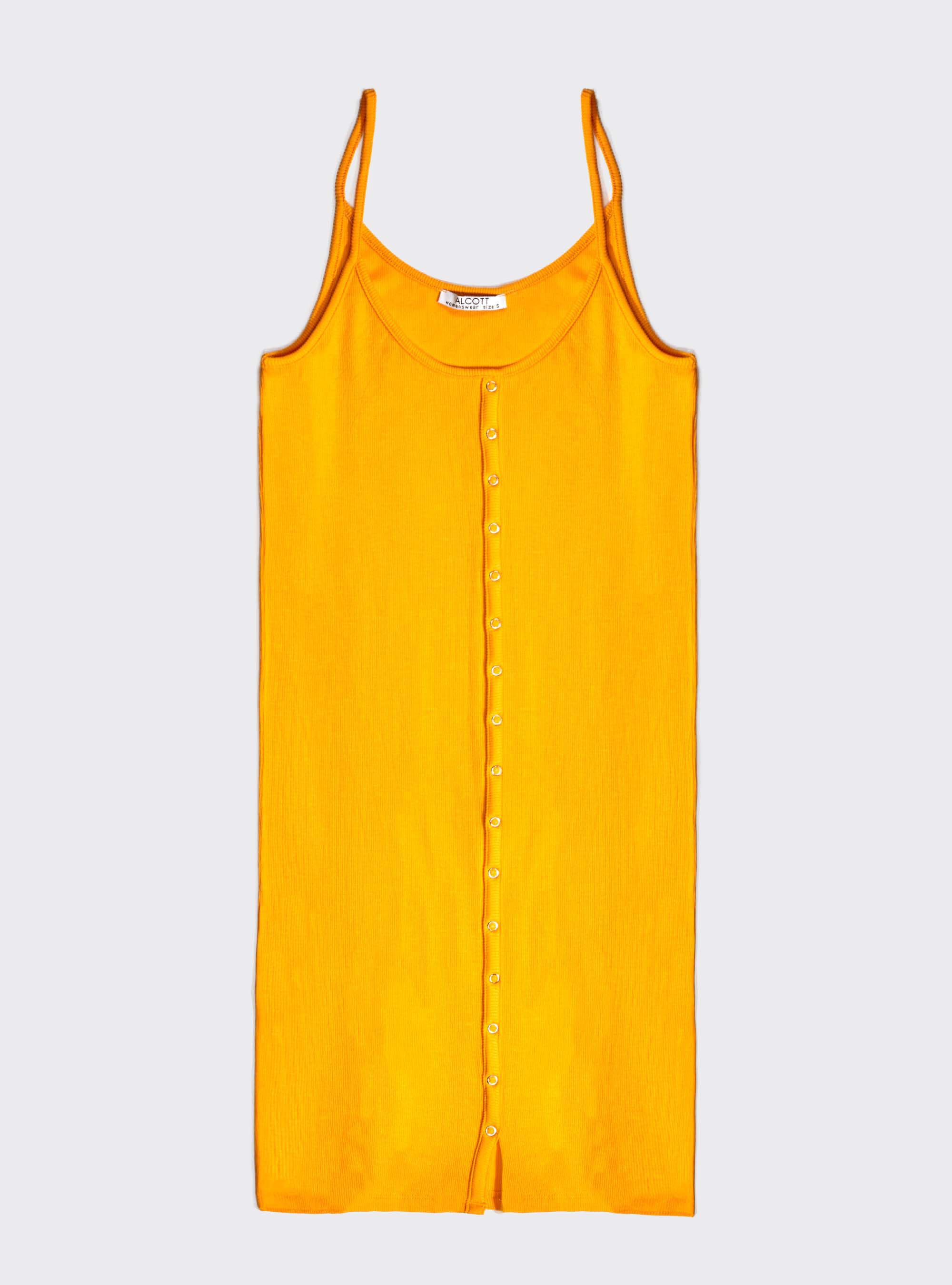 Vestito corto con bottoncini comfort fit, C735 YELLOW