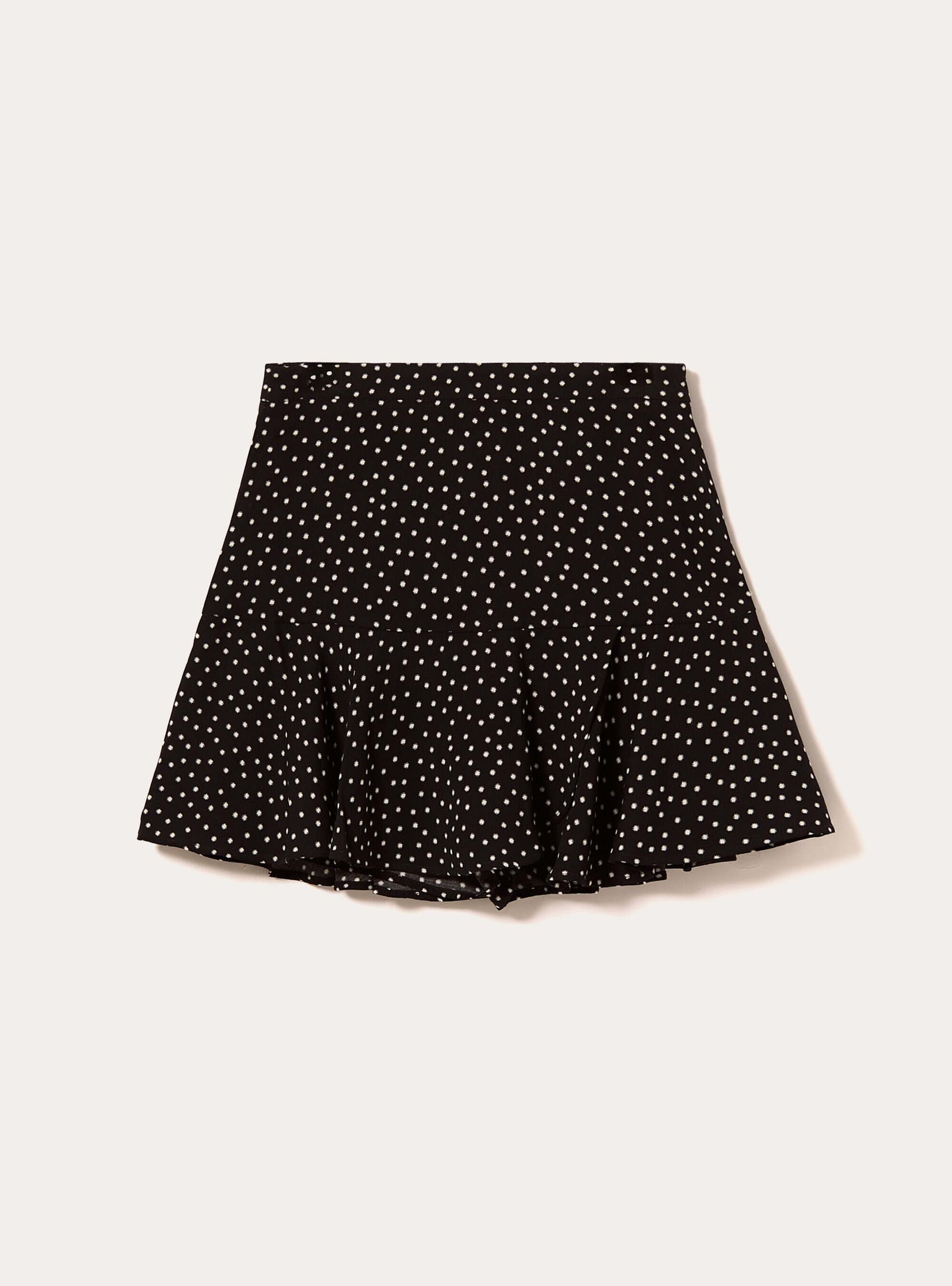 Skort stampato con volant, BK1 BLACK