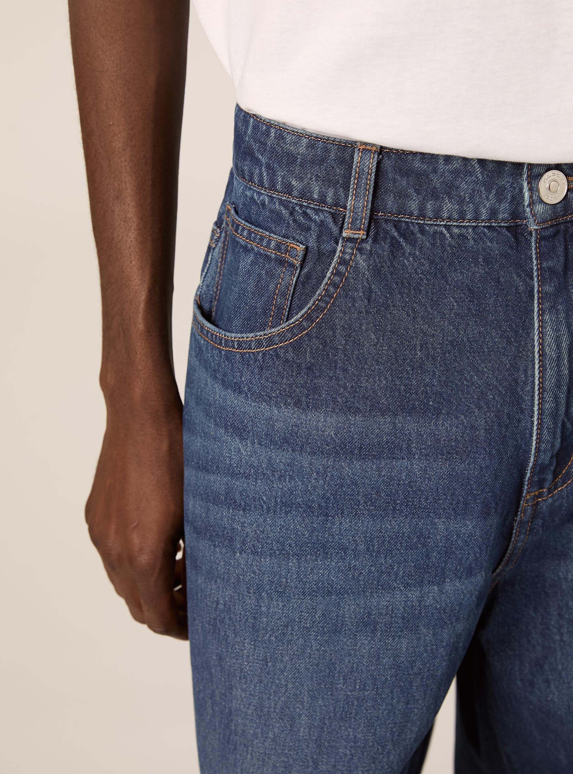 Vaqueros con corte globo, D002 MEDIUM DARK BLUE