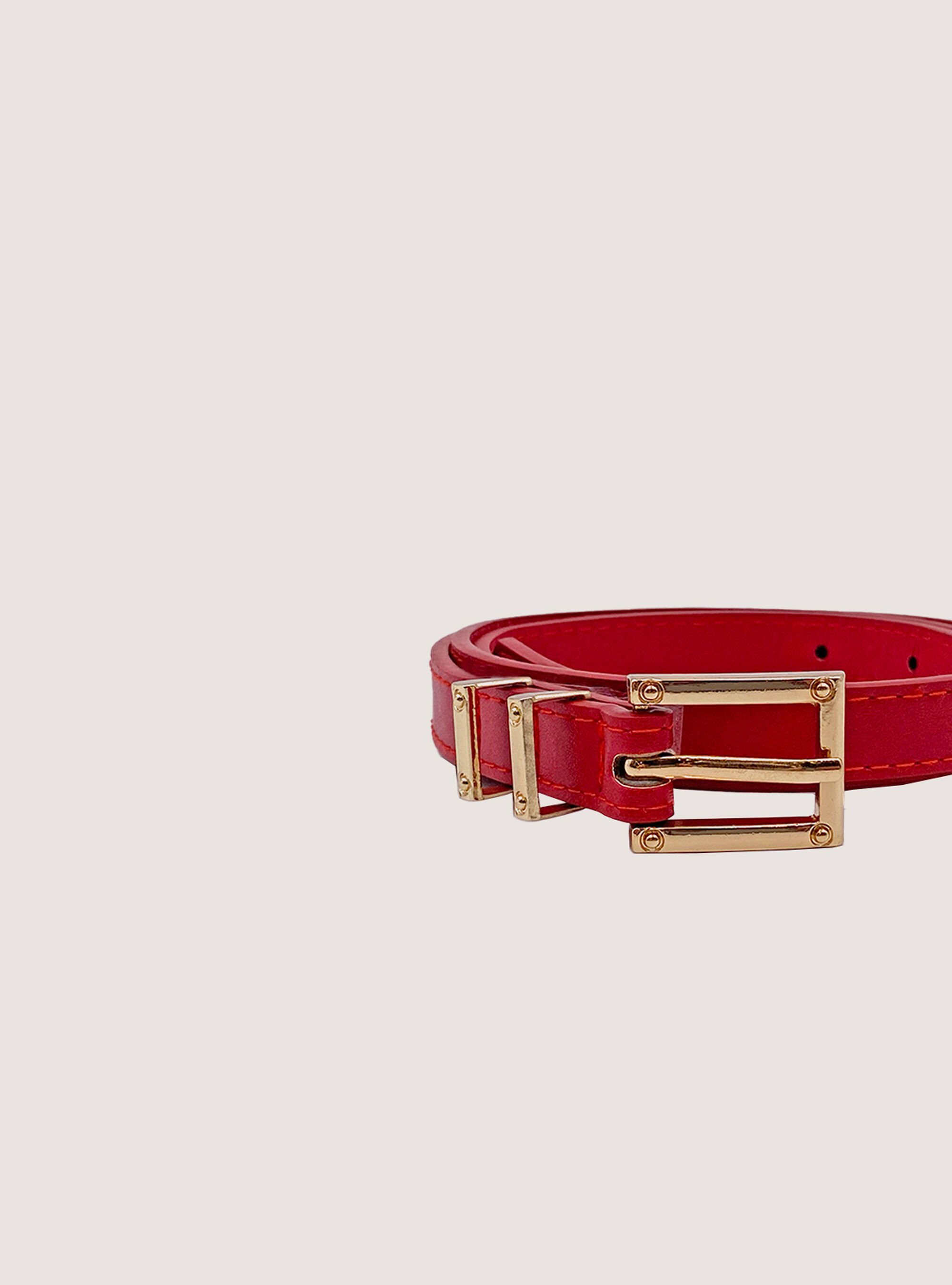 Cintura sottile effetto pelle, C3404 RED
