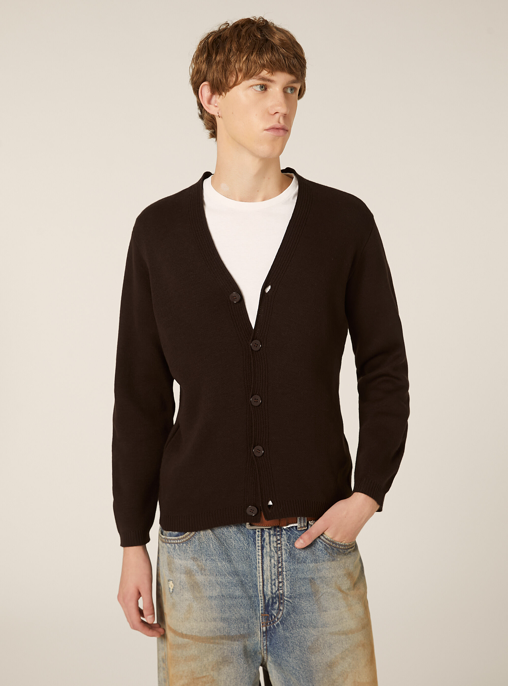 Strickjacke mit V-Ausschnitt