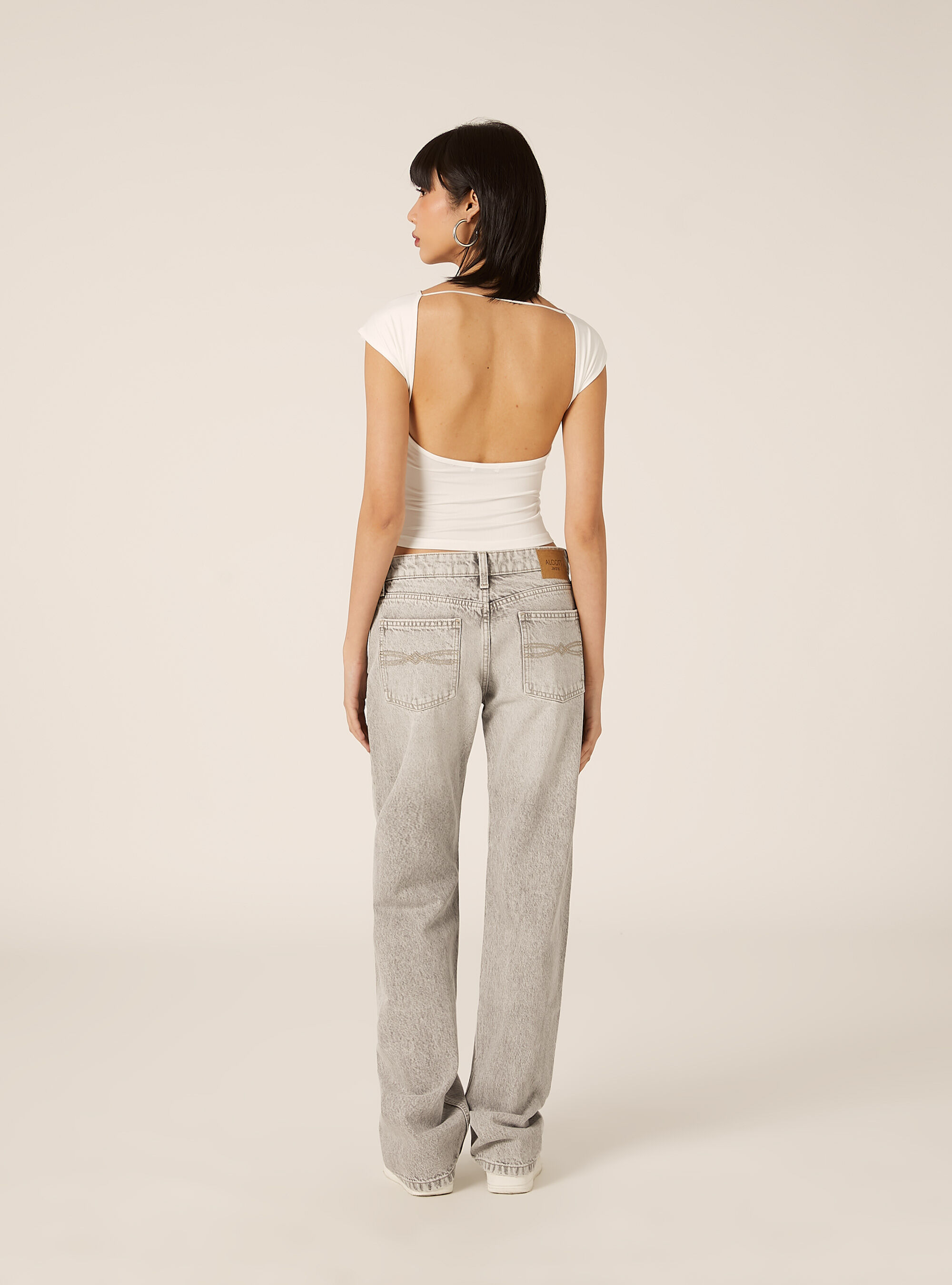 Maglietta con schiena scoperta, WH2 WHITE