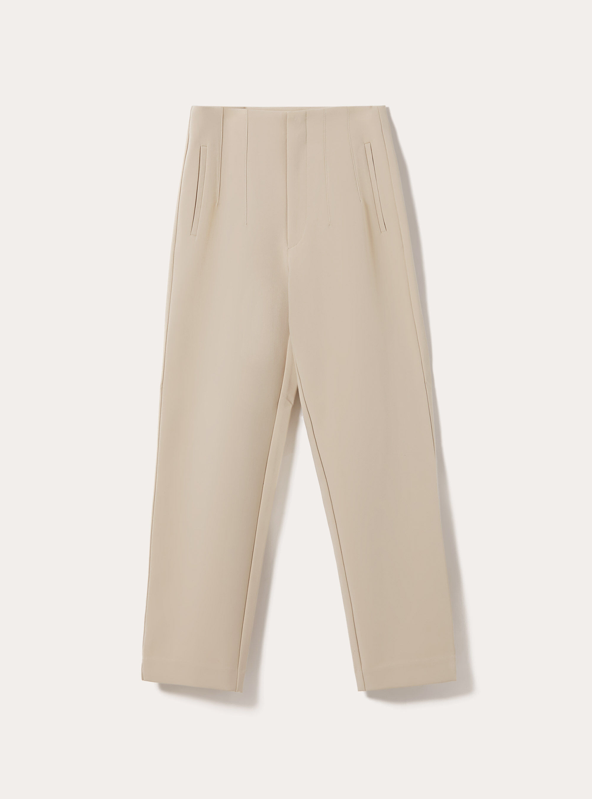 Pantalon uni &agrave; plis, BG3 BEIGE LIGHT