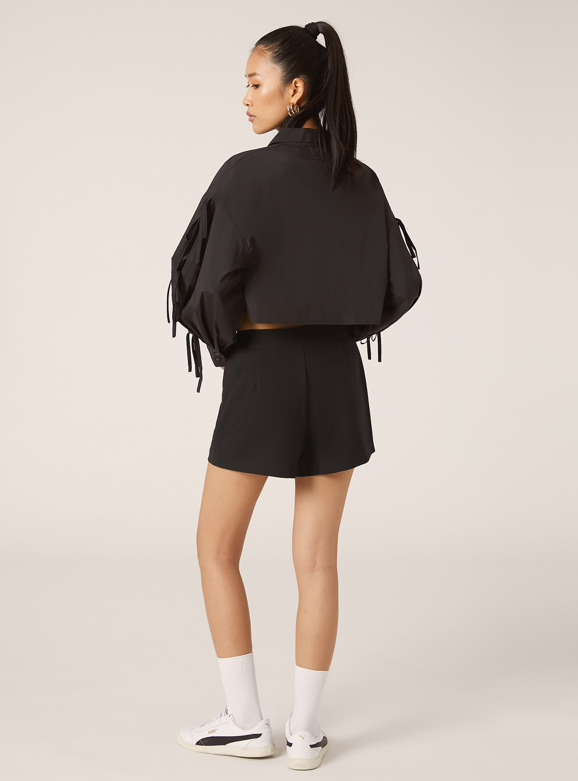 Falda-pantal&oacute;n cruzada, BK1 BLACK